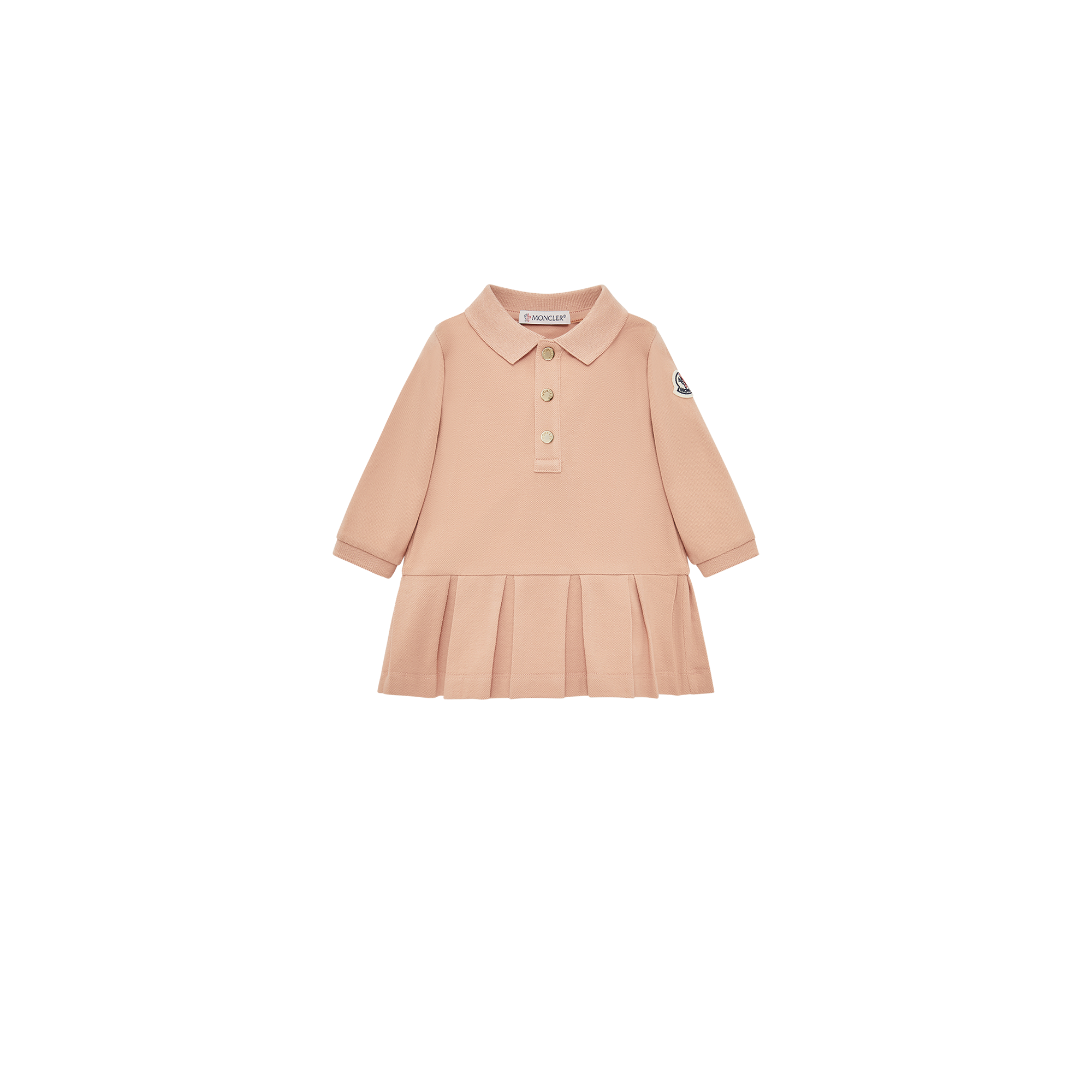 Moncler Enfant Girls Cotton Piquet Polo Dress - Pink - 18/24M