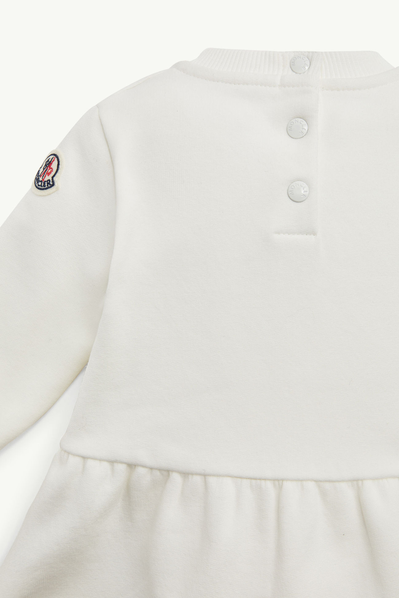 Abito in Cotone con Motivo Cuore Bambina Bianco Moncler 3