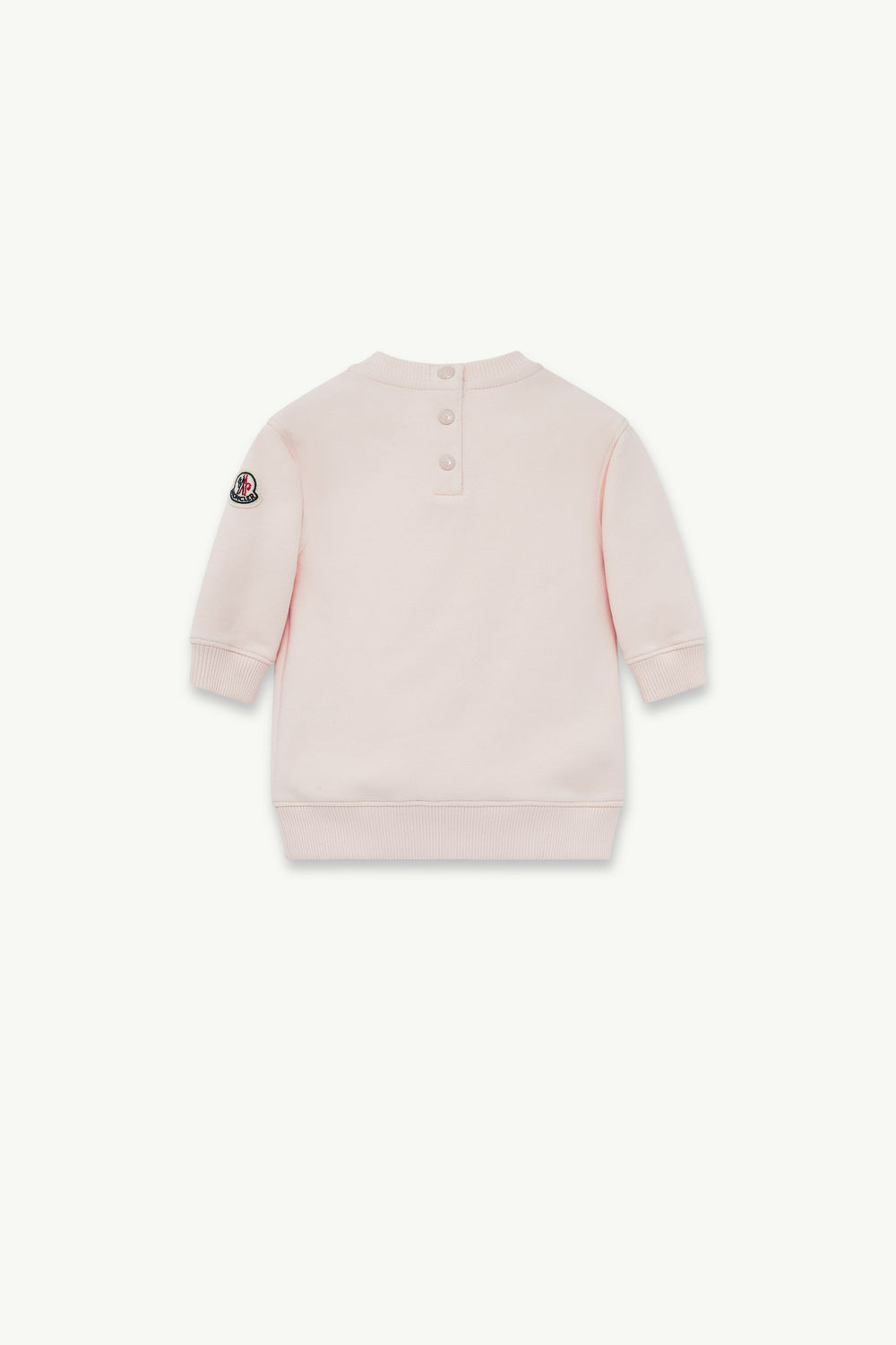 Embroidered Logo Cotton Sweatshirt Dress Girl Light Pink Moncler 2