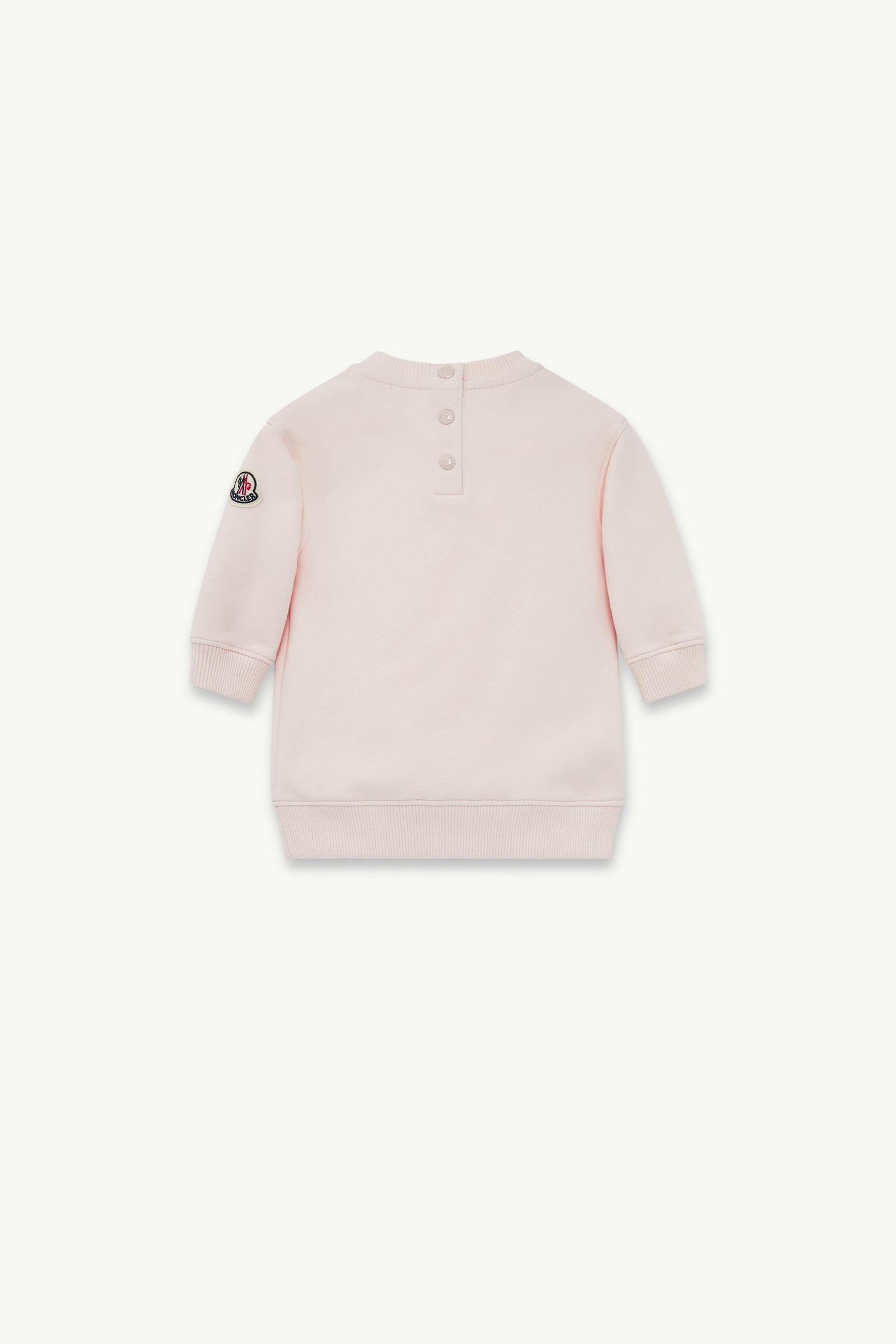 Embroidered Logo Cotton Sweatshirt Dress Girl Light Pink Moncler 2