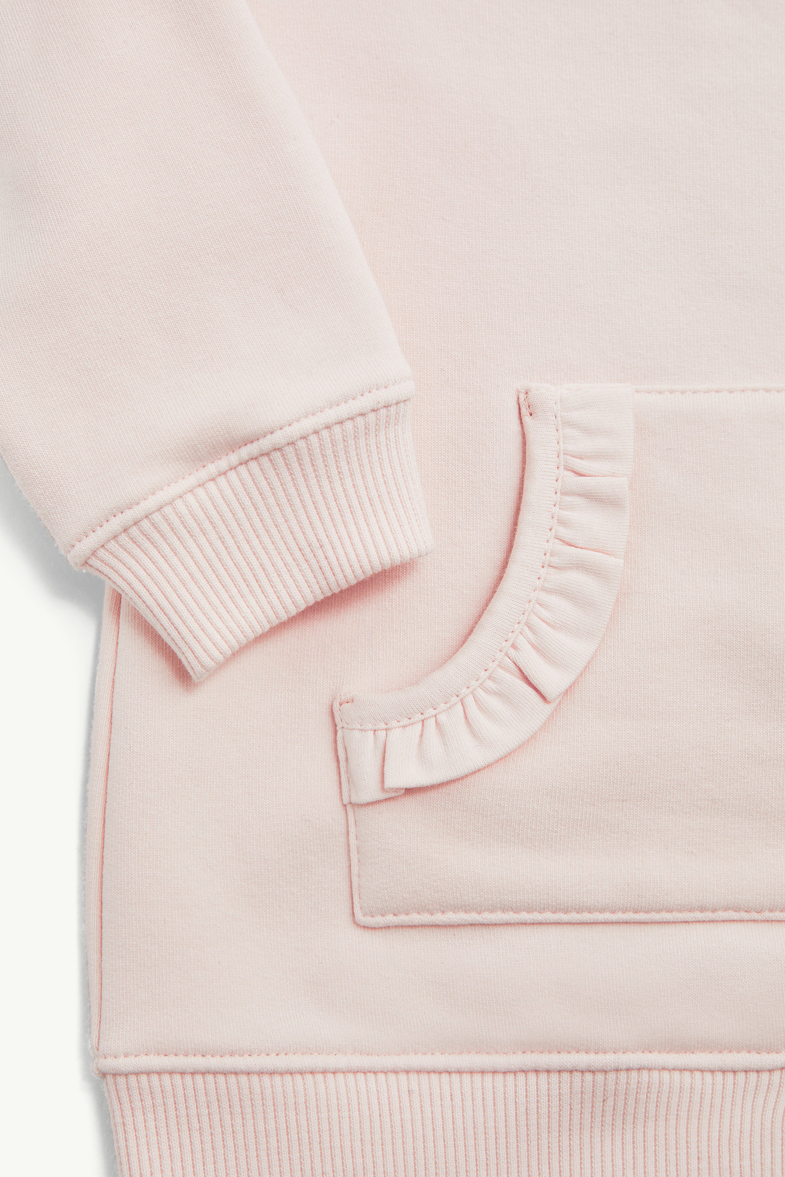 Embroidered Logo Cotton Sweatshirt Dress Girl Light Pink Moncler 3