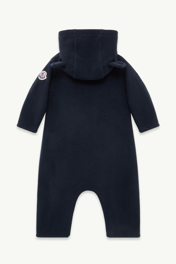Hooded Fleece Baby Grow Gender Neutral Navy Blue Moncler 2