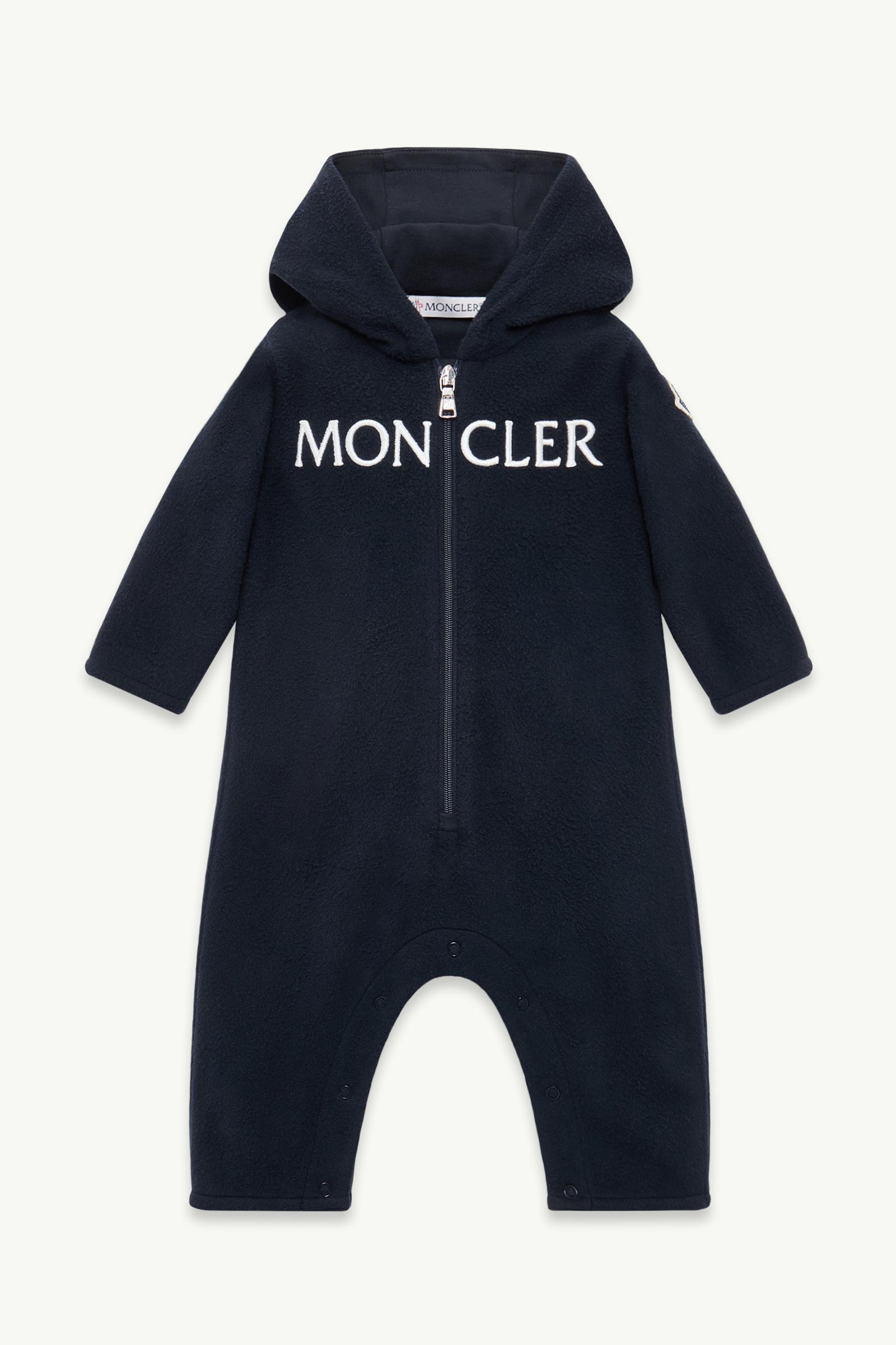 Navy Blue Hooded Fleece Baby Grow - Clothing for Children | Moncler US
