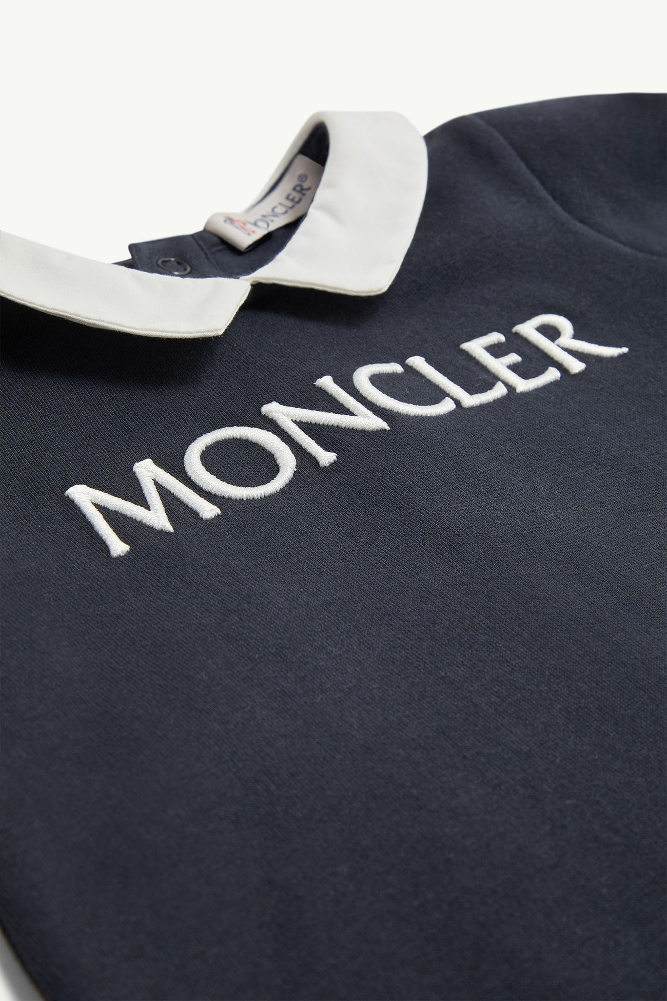 Embroidered Logo Cotton Baby Grow Gender Neutral Navy Blue Moncler 1