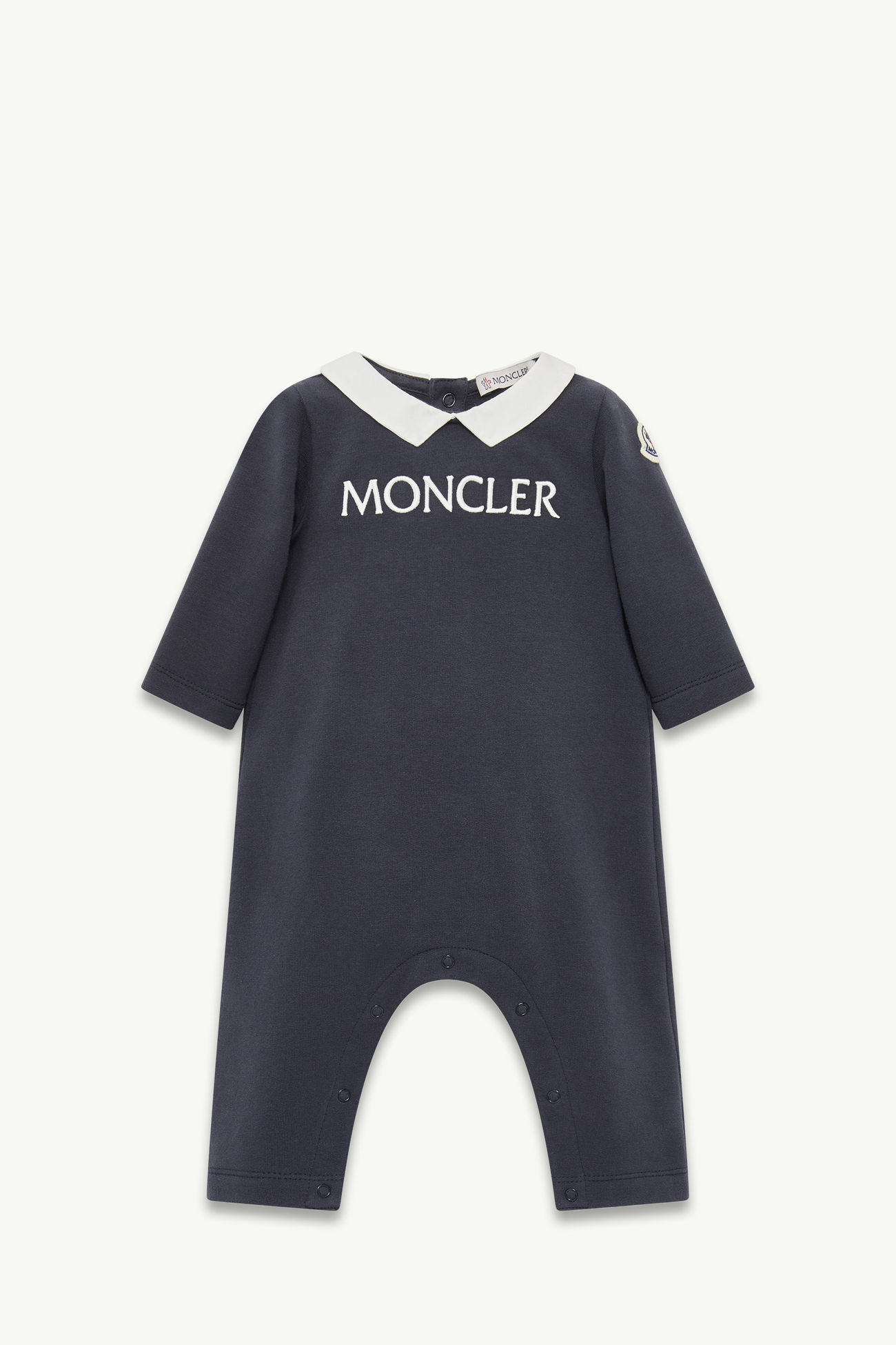 Babystrampler aus Baumwolle mit Logo-Stickerei Genderneutral Navyblau Moncler 0