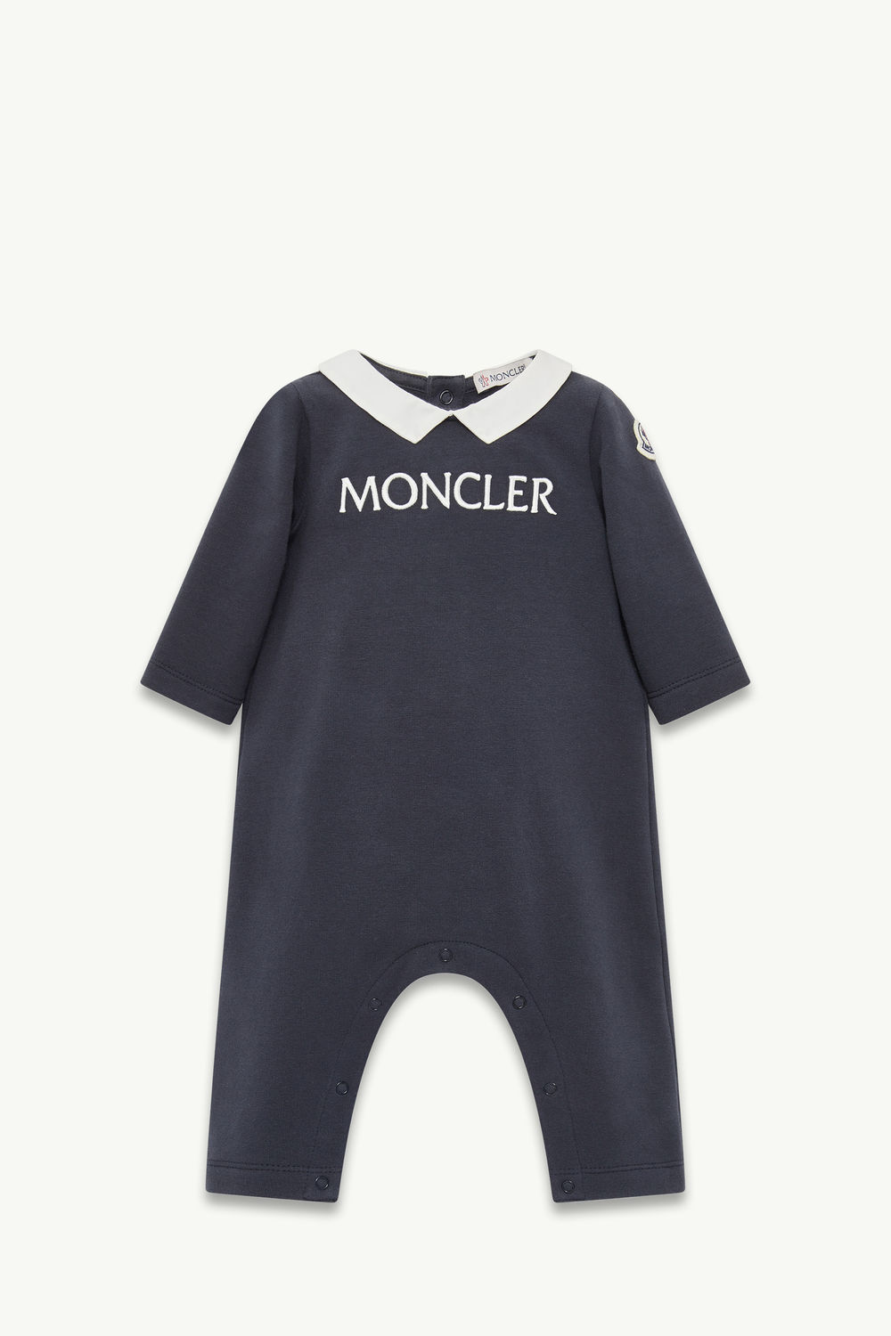 Embroidered Logo Cotton Baby Grow Gender Neutral Navy Blue Moncler 0