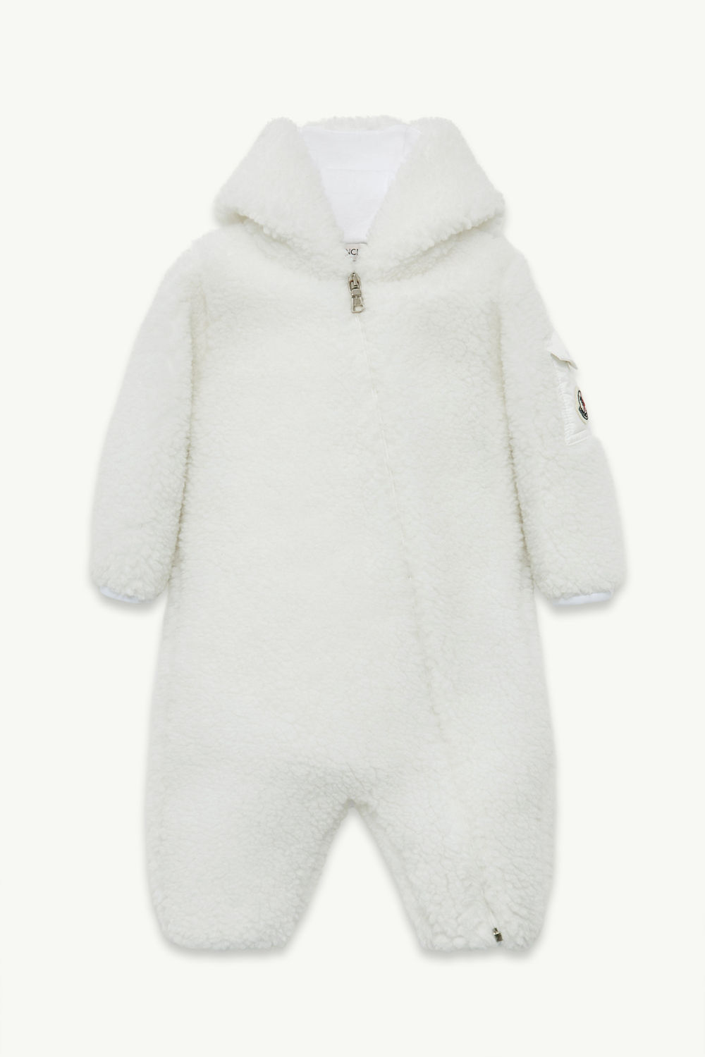 Teddy Hooded Baby Grow Gender Neutral White Moncler 0