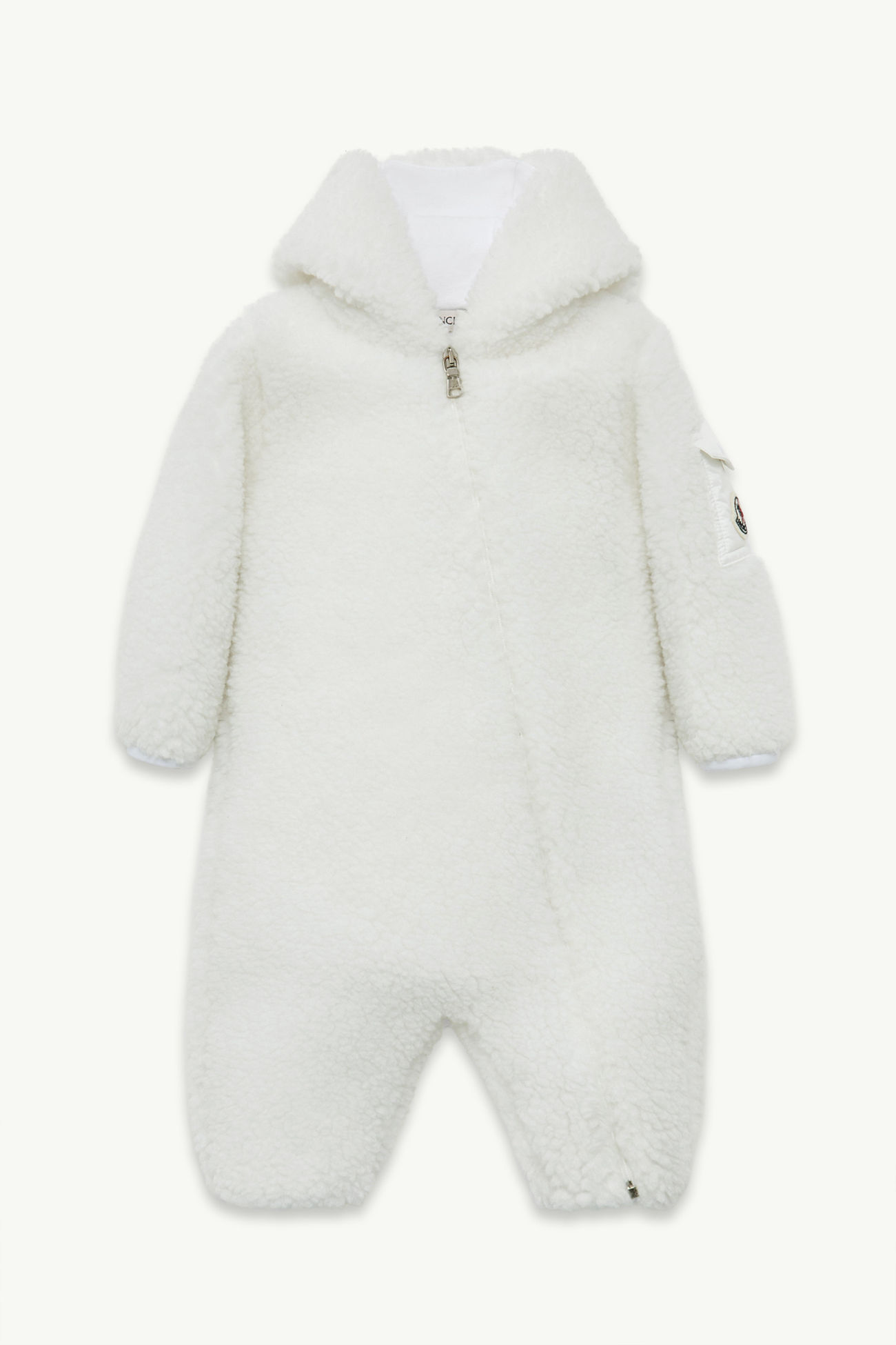 婴儿泰迪绒连帽婴儿连体衣 中性 白色 Moncler 0