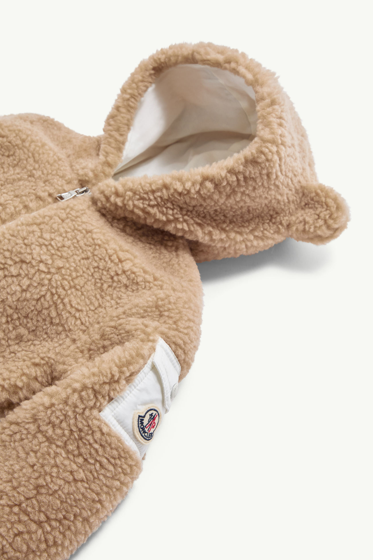 Teddy Babystrampler mit Kapuze Genderneutral Beige Moncler 3