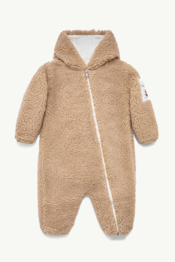 Teddy Hooded Baby Grow Gender Neutral Beige Moncler 0