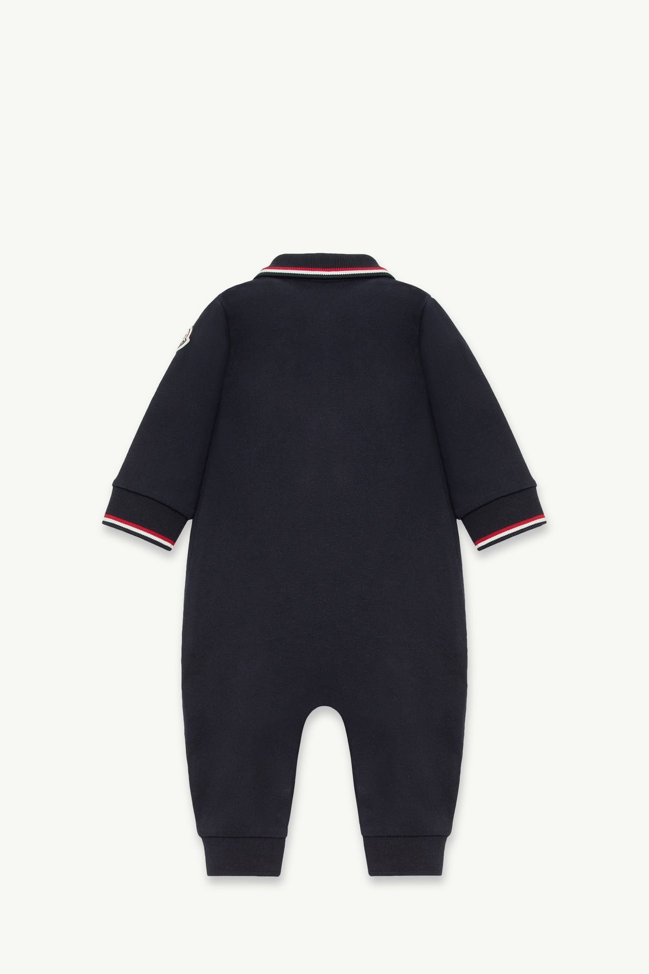 Pelele de piqué de algodón con detalles tricolor Niño Azul marino Moncler 2