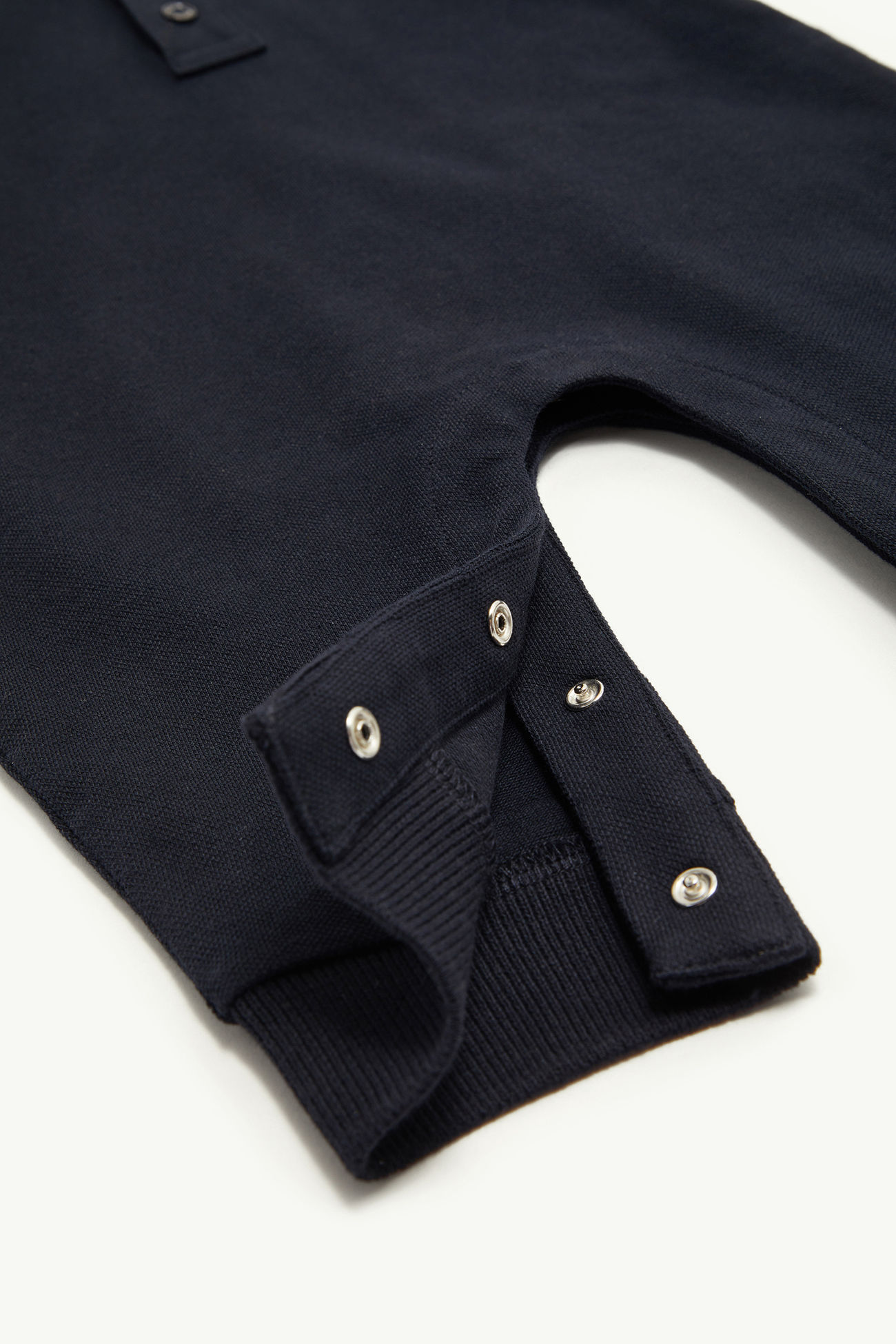 Dreifarbig abgesetzter Babystrampler aus Baumwollpiqué Jungen Navyblau Moncler 3