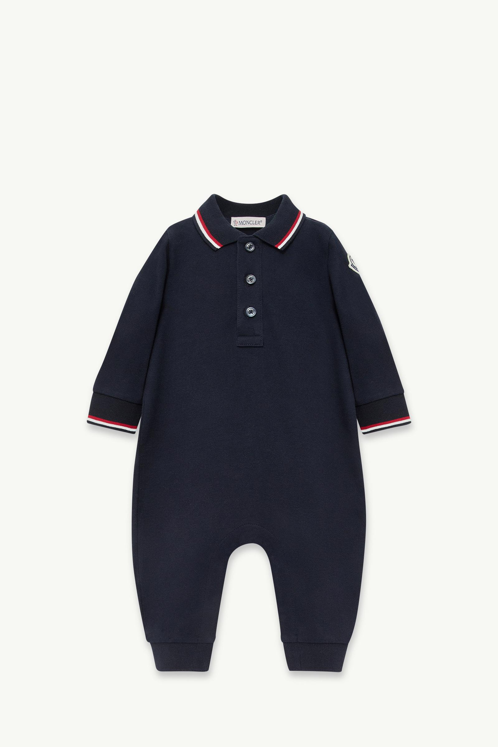 Tricolour-Trimmed Cotton Piquet Baby Grow_findInBoutique_image