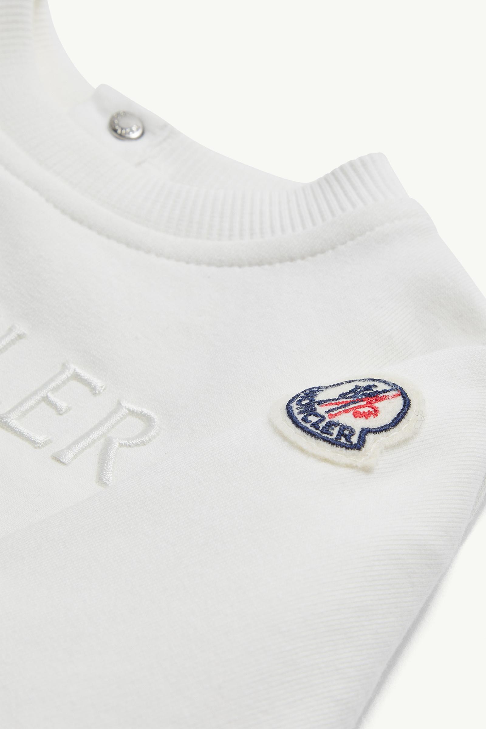 White Embroidered Logo Cotton Sweatsuit Set - Clothing for