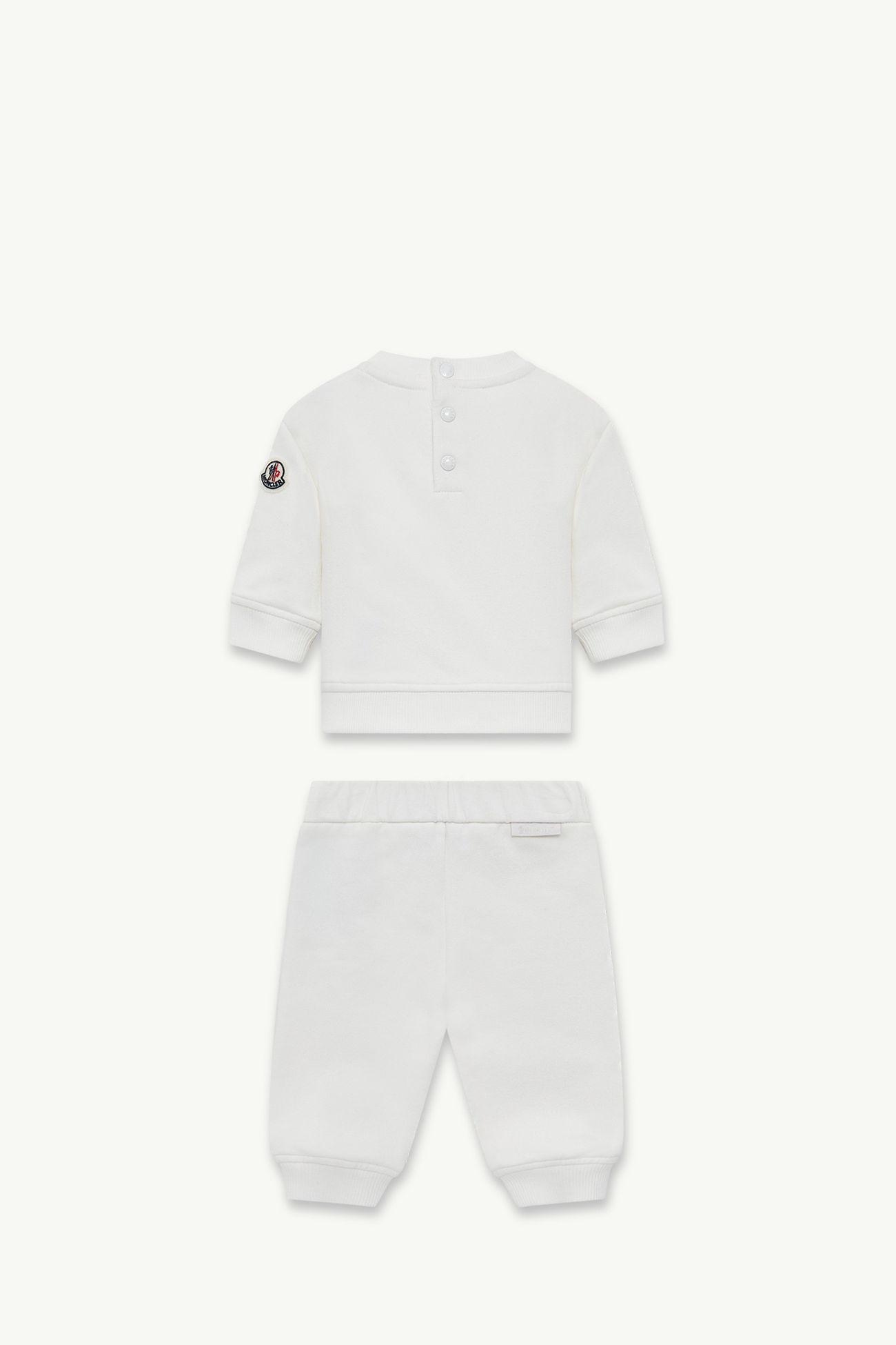 Embroidered Logo Cotton Sweatsuit Set Gender Neutral White Moncler 2