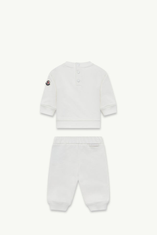 Embroidered Logo Cotton Tracksuit Set Gender Neutral White Moncler 2