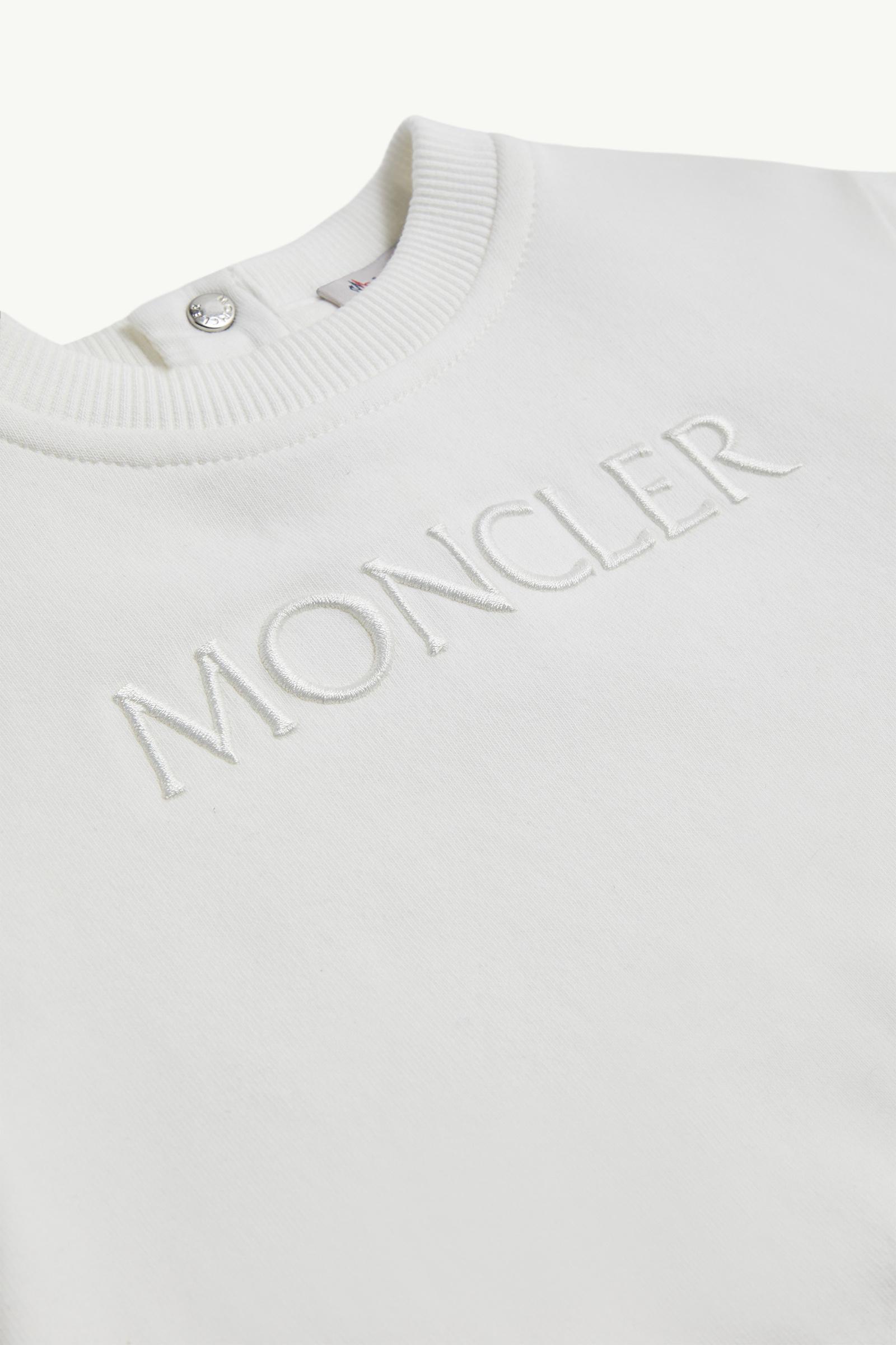 White Embroidered Logo Cotton Tracksuit Set - Clothing for