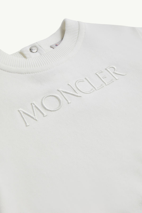 Embroidered Logo Cotton Tracksuit Set Gender Neutral White Moncler 3