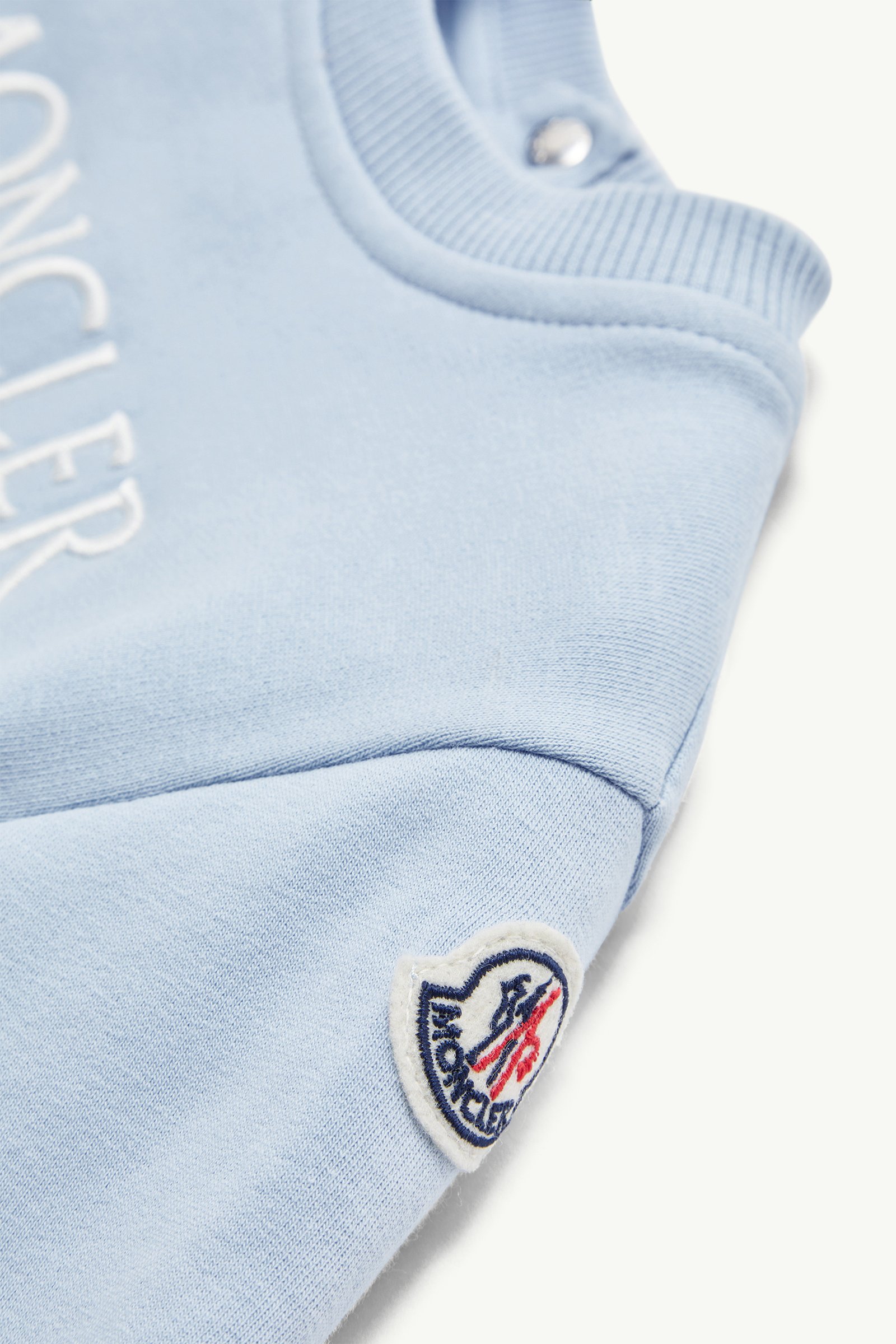 Embroidered Logo Cotton Tracksuit Set Gender Neutral Light Blue Moncler 1