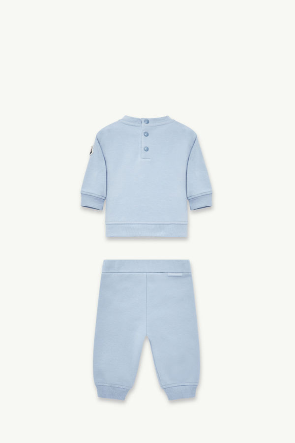 Embroidered Logo Cotton Tracksuit Set Gender Neutral Light Blue Moncler 2
