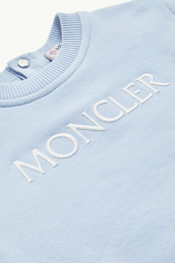 Embroidered Logo Cotton Tracksuit Set Gender Neutral Light Blue Moncler 3