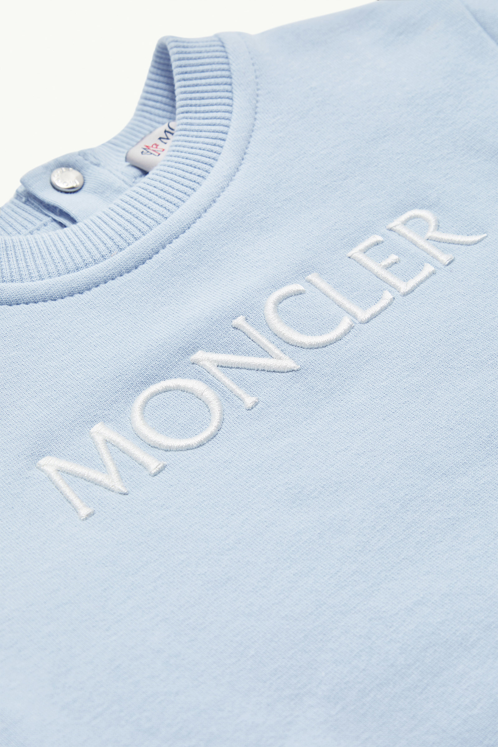 Embroidered Logo Cotton Tracksuit Set Gender Neutral Light Blue Moncler 3