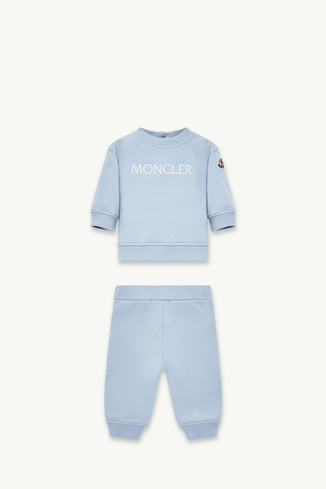 Conjunto de chándal de algodón con logotipo bordado De Género Neutro Azul claro Moncler 0