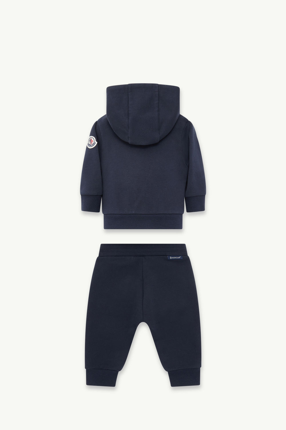 Embroidered Teddy Logo Cotton Tracksuit Set Boy Navy Blue Moncler 2