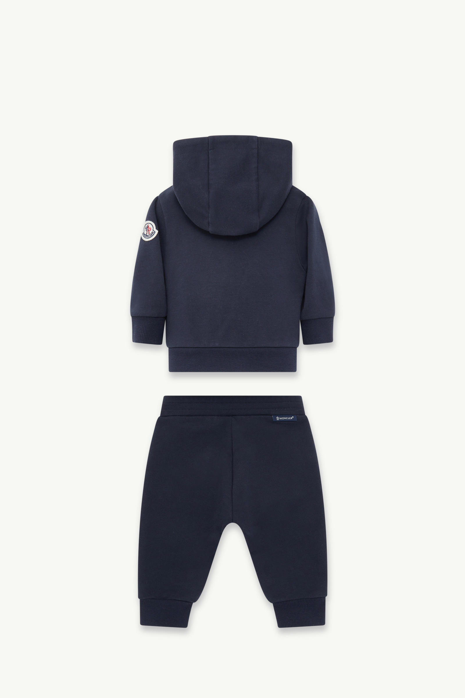 Embroidered Teddy Logo Cotton Tracksuit Set Boy Navy Blue Moncler 2