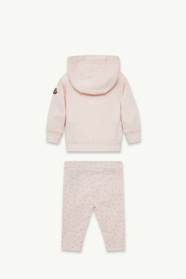 Star Print Cotton Tracksuit Set Girl Light Pink Moncler 2