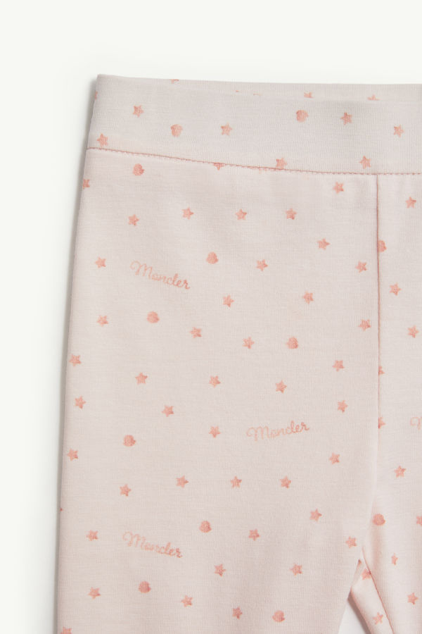 Star Print Cotton Tracksuit Set Girl Light Pink Moncler 3