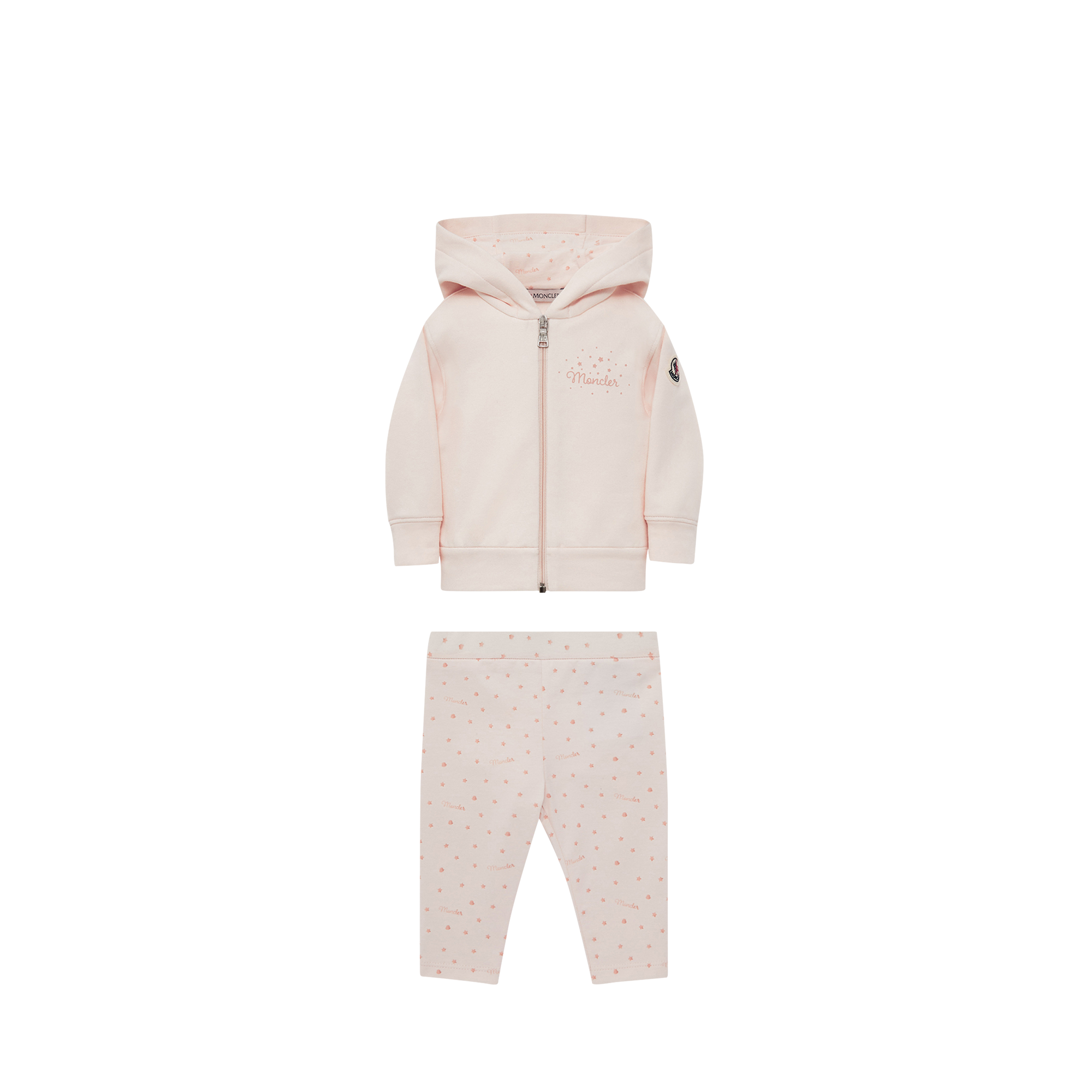 MONCLER ENFANT Star Print Cotton Tracksuit Set, Girl, Pink, Size: 3Y