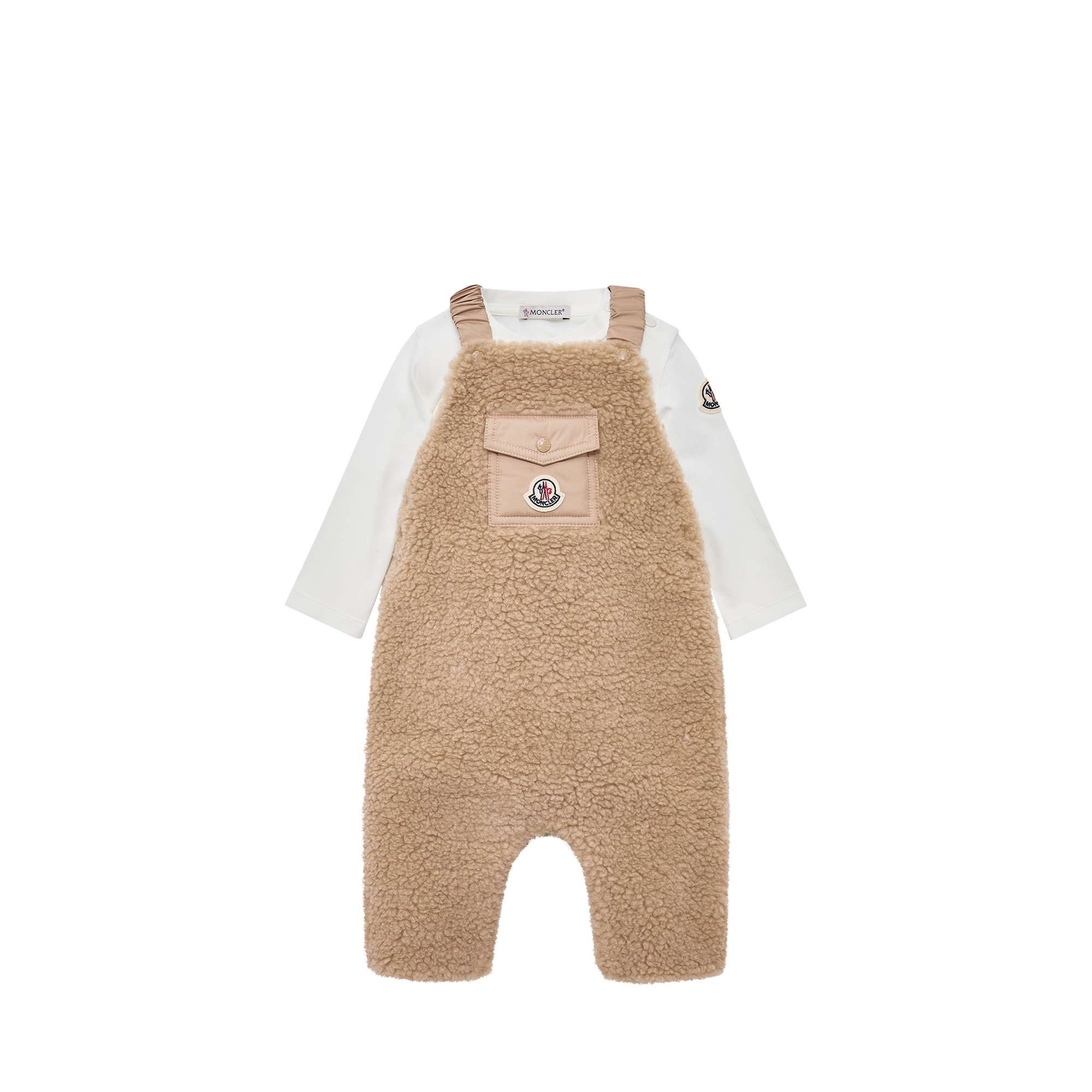 MONCLER ENFANT Teddy & Cotton Set, Gender Neutral, Beige, Size: 2Y