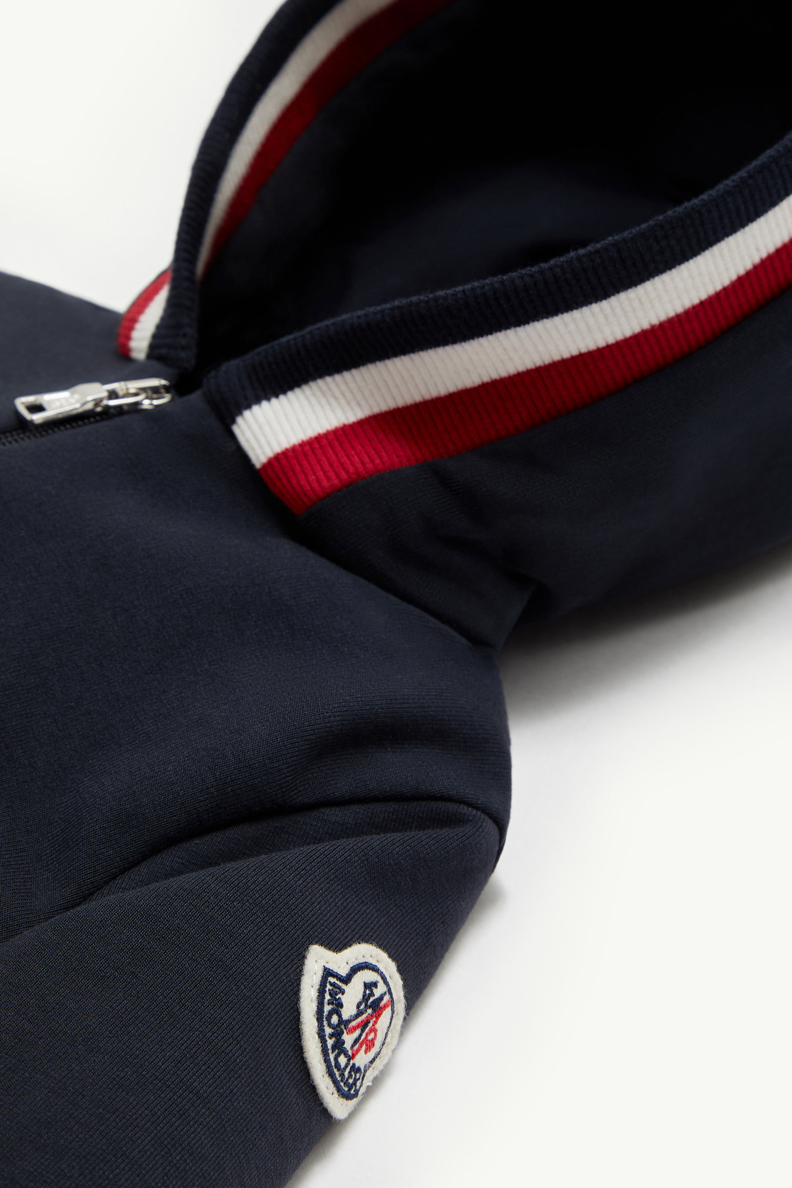 Tricolor-Trimmed Cotton Sweatsuit Set Boy Navy Blue Moncler 1