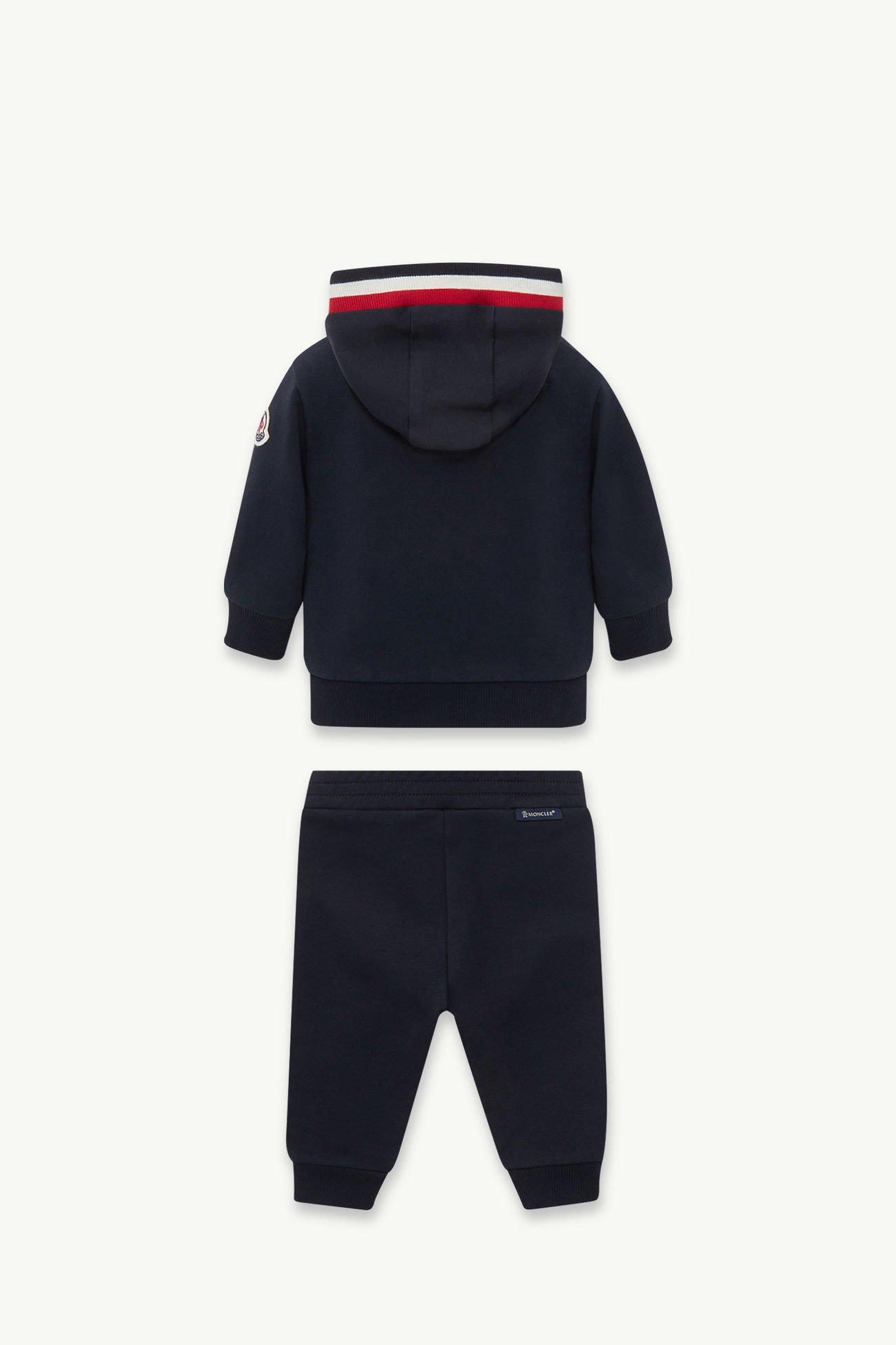 Conjunto de chándal de algodón con ribete tricolor Niño Azul marino Moncler 2