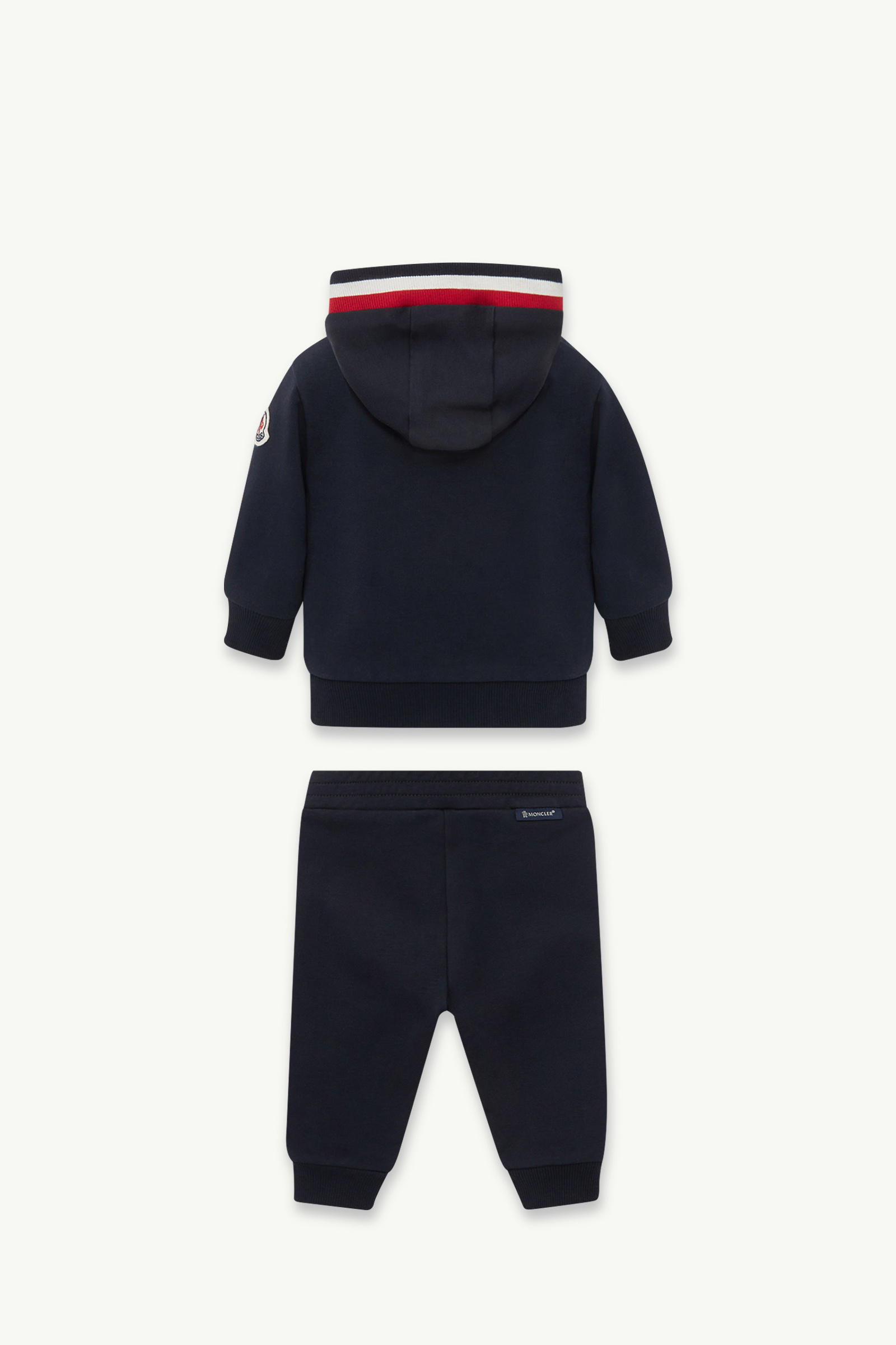 Tricolor-Trimmed Cotton Sweatsuit Set Boy Navy Blue Moncler 2
