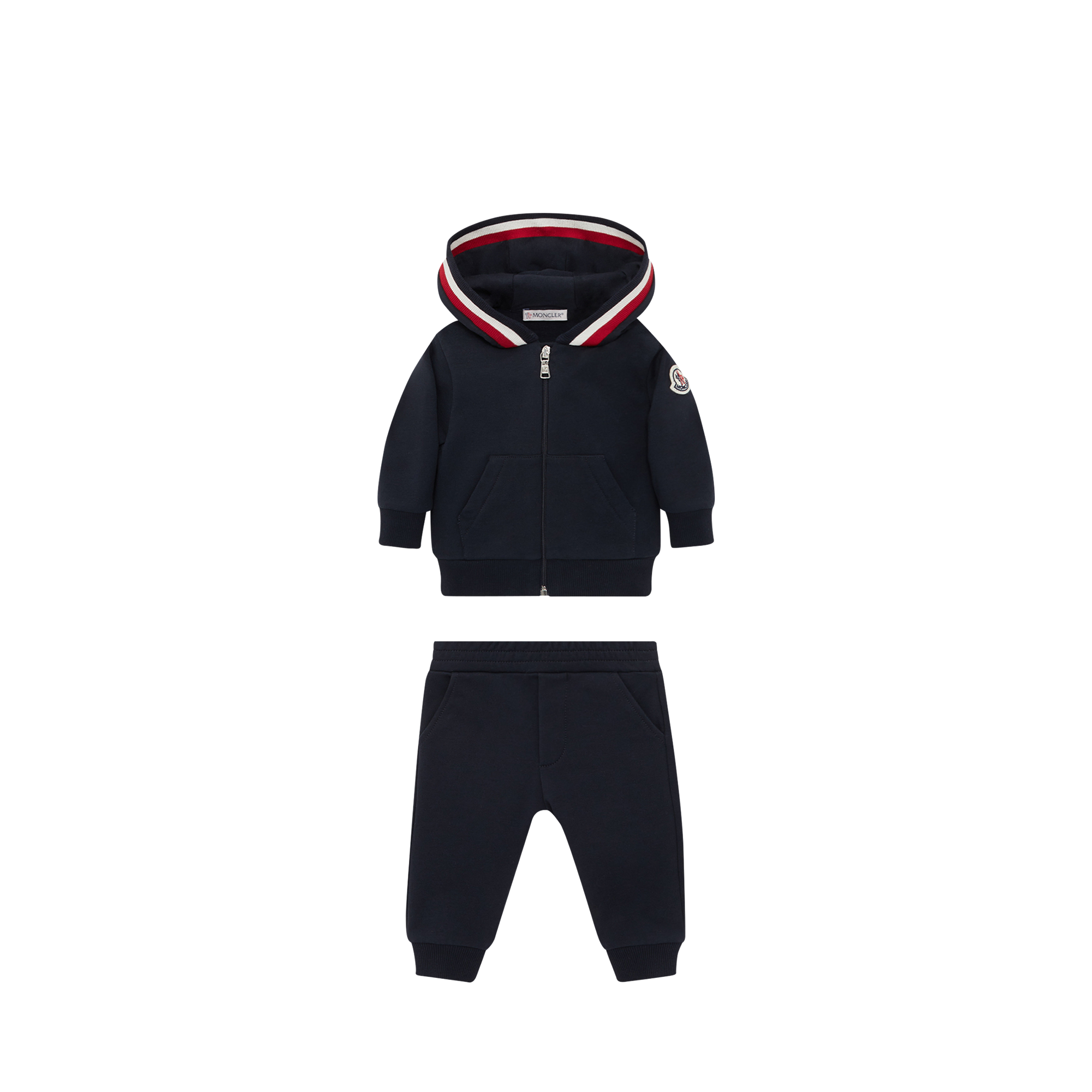 MONCLER ENFANT Tricolour-Trimmed Cotton Tracksuit Set, Boy, Blue, Size: 3Y