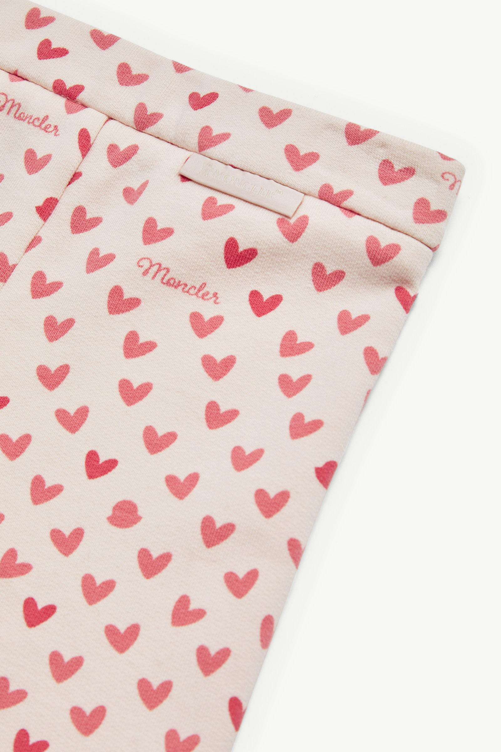 Heart Print Cotton Set Girl White & Pink Moncler 1