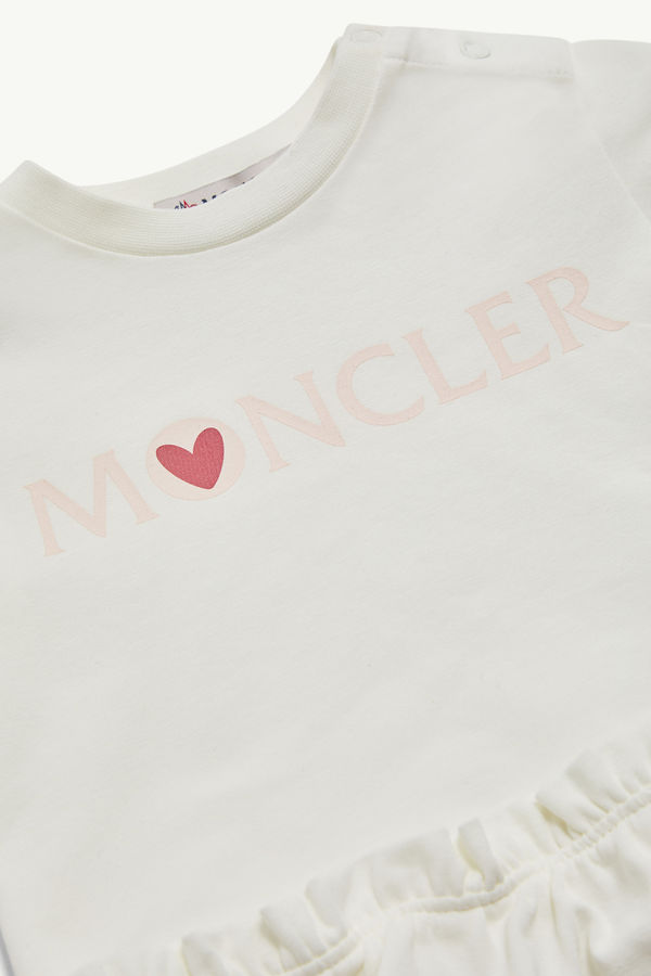 Ensemble en coton à imprimé cœur Fille Blanc & Rose Moncler 3