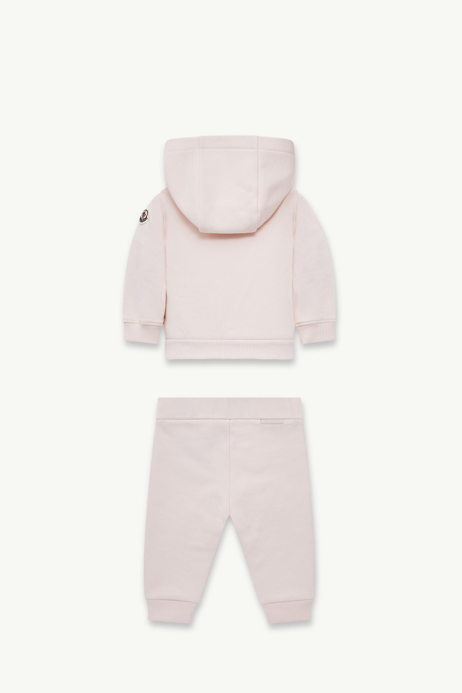 Light Pink Embroidered Heart Logo Cotton Sweatsuit Set - Clothing