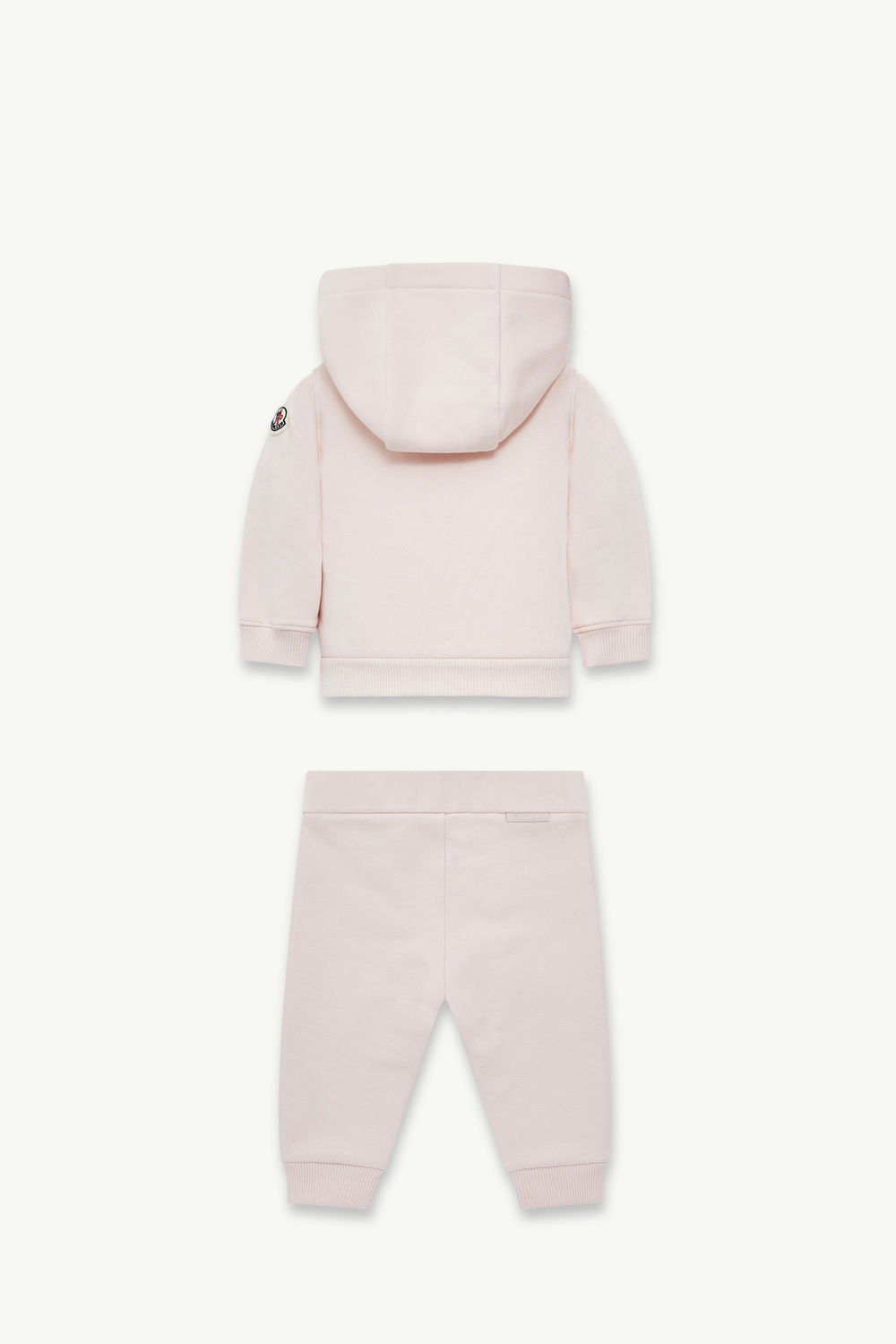 Embroidered Heart Logo Cotton Tracksuit Set Girl Light Pink Moncler 2