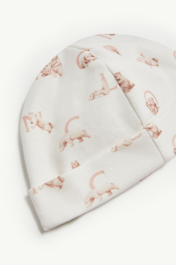 Teddy Bear Logo Print Cotton Set Girl White & Pink Moncler 3
