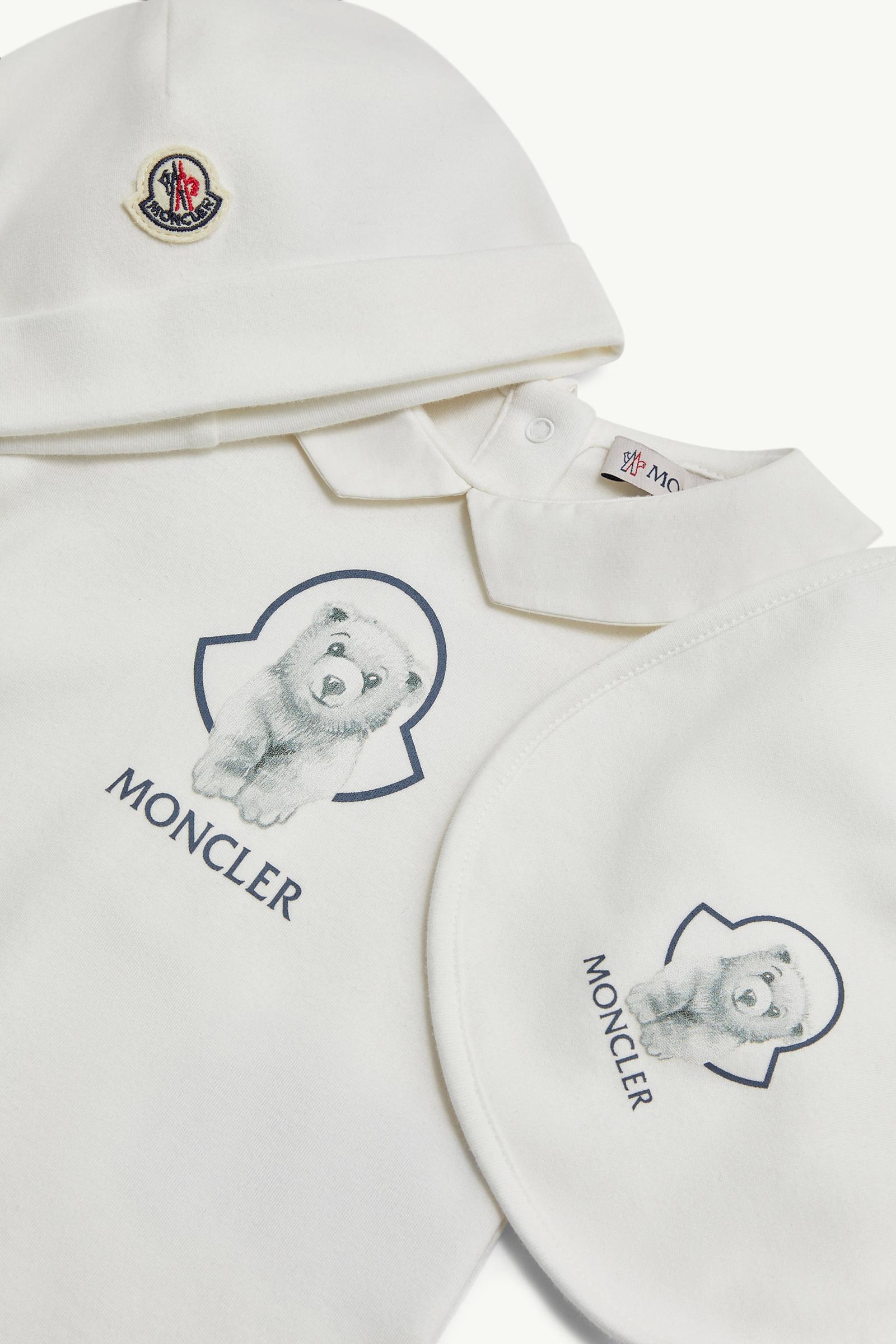 White Teddy Bear Logo Cotton Set - Clothing for Children | Moncler US