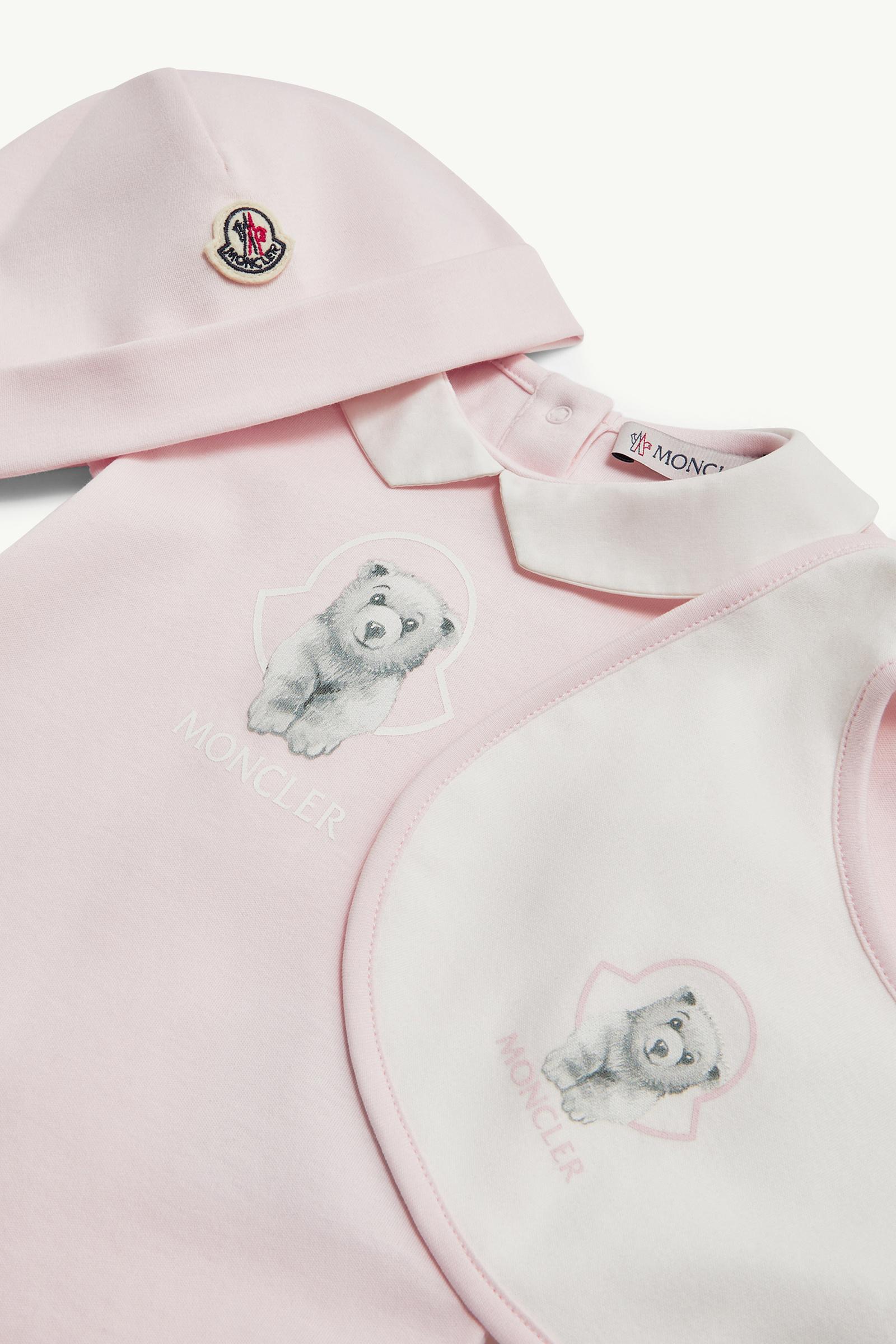 Teddy Bear Logo Cotton Set Girl Light Pink Moncler 1