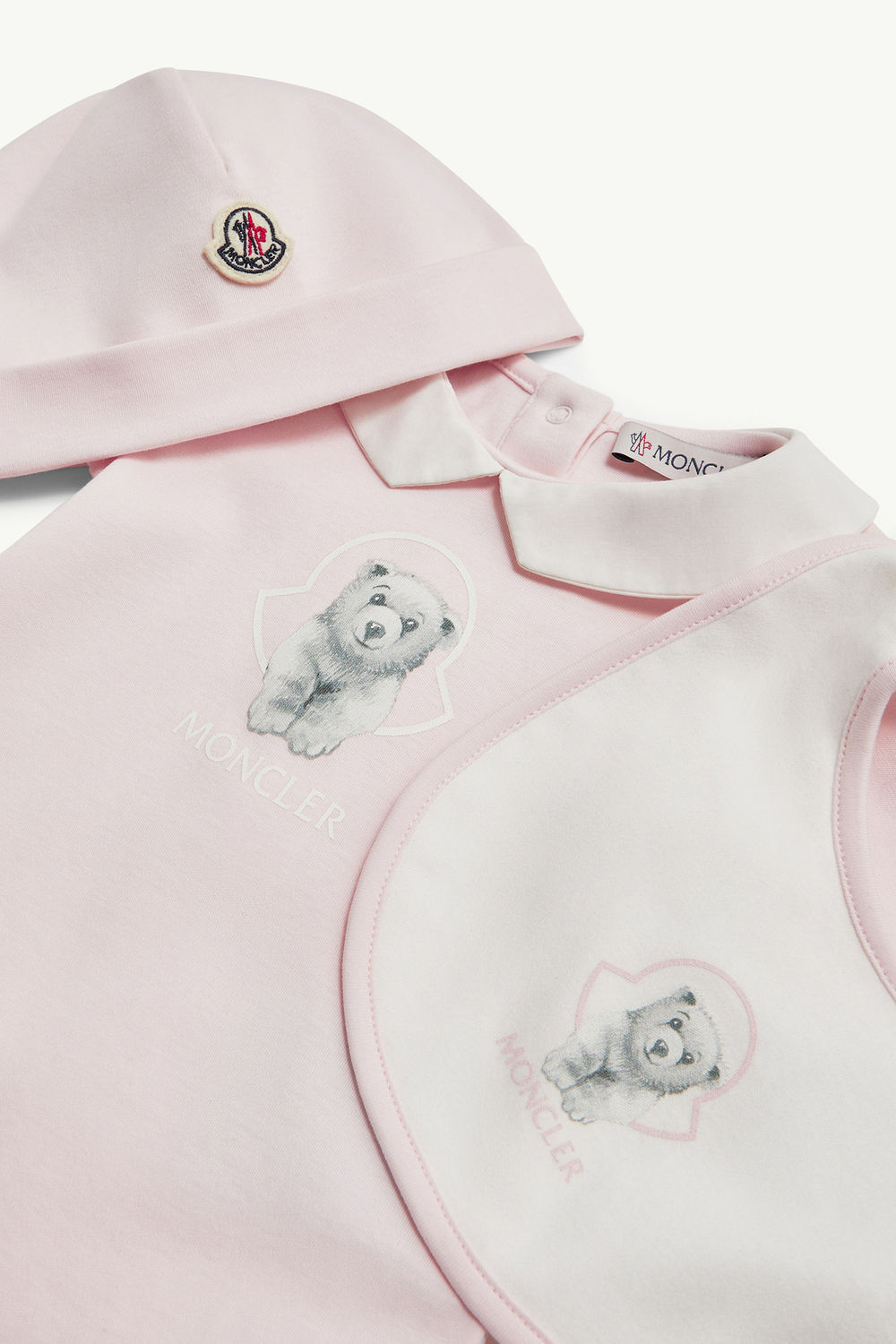 Teddy Bear Logo Cotton Set Girl Light Pink Moncler 1