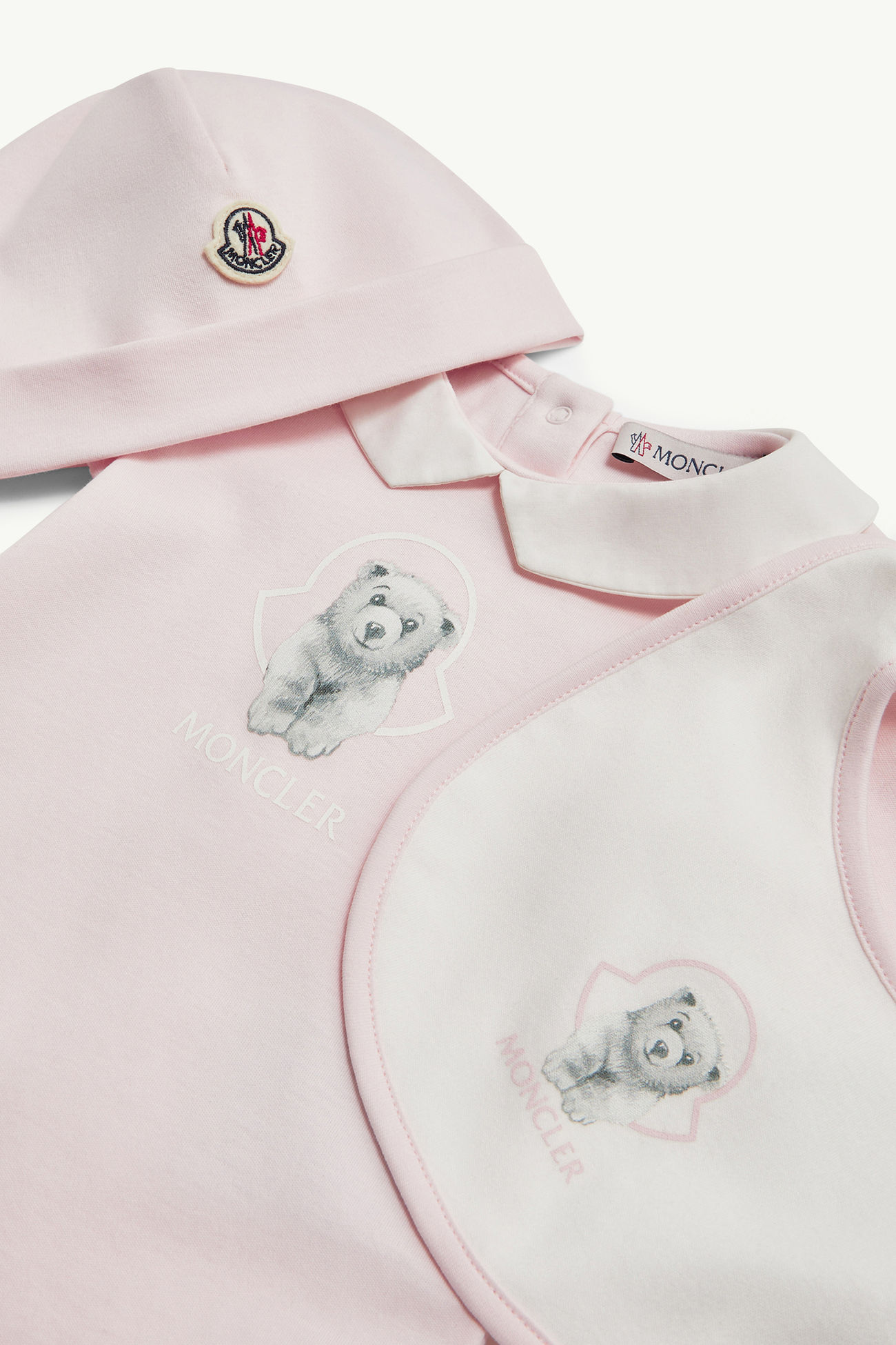 婴儿泰迪熊标识棉质套装 女童 浅粉色 Moncler 1