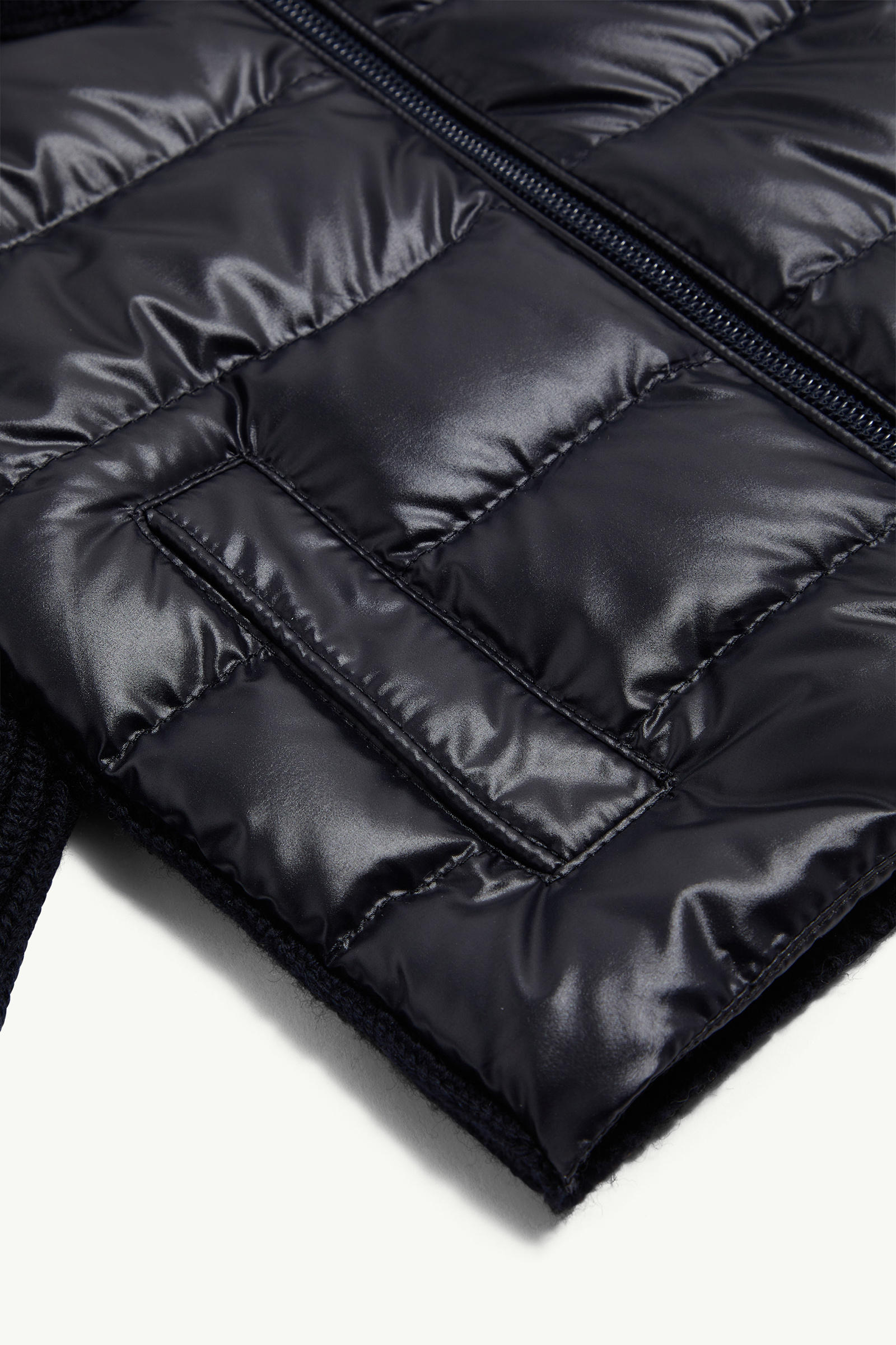 Padded Wool Zip-Up Cardigan Boy Navy Blue Moncler 3