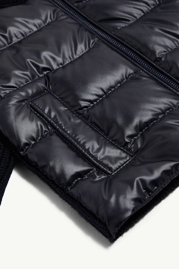 Wattierte Strickjacke aus Wolle mit Reißverschluss Jungen Navyblau Moncler 3