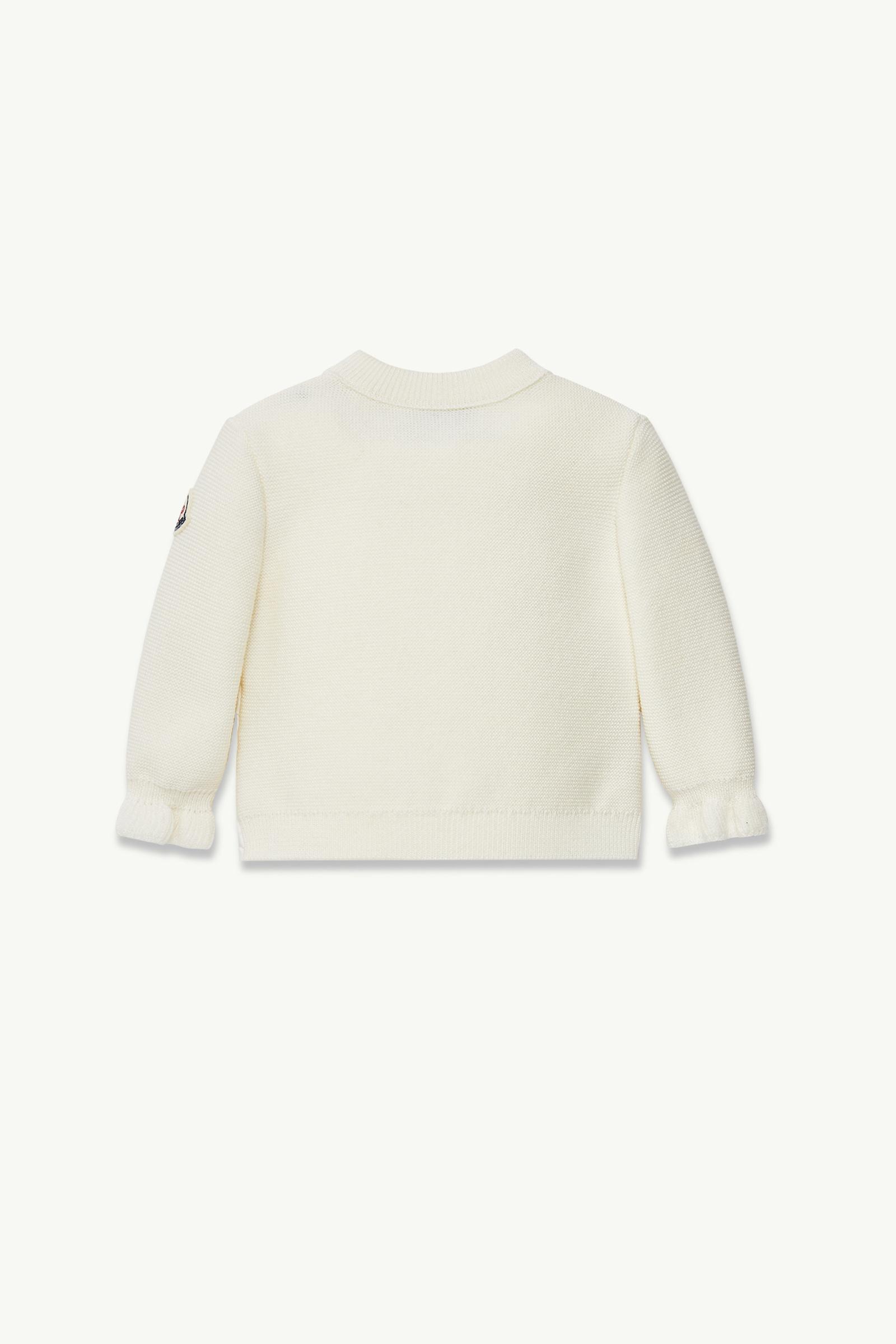 White Padded Wool Zip-Up Cardigan - Clothing for Children
