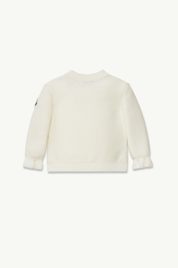 Wattierte Strickjacke aus Wolle mit Reißverschluss Mädchen Weiß Moncler 2